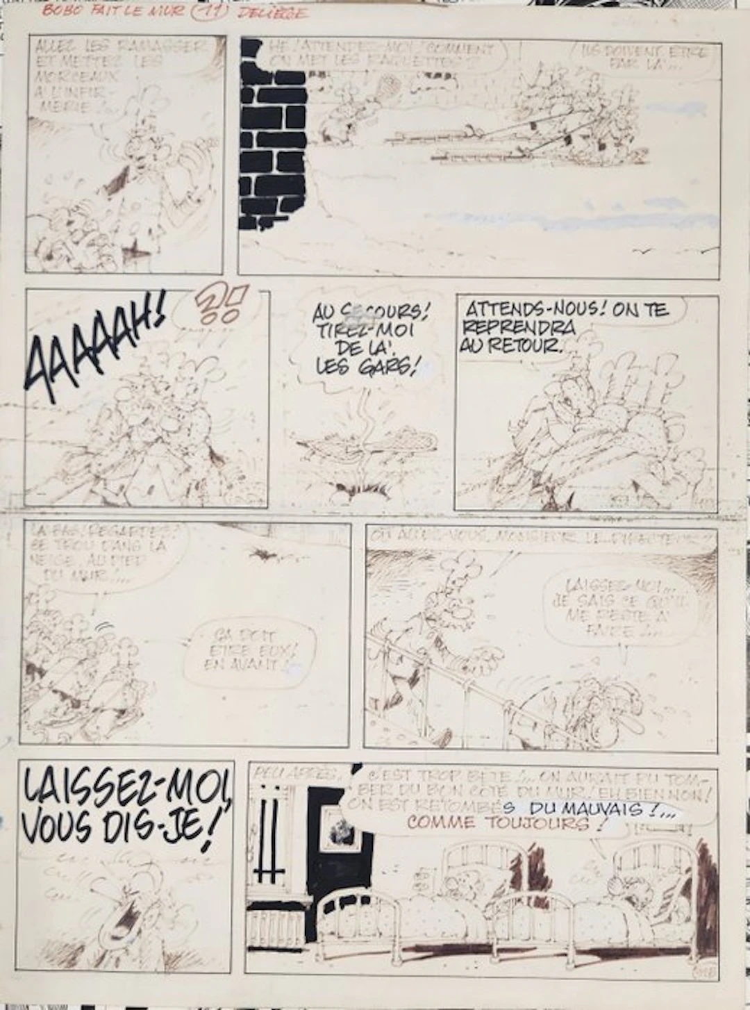 Deliège, Paul - 1 Original page - Bobo - Bobo fait le mur