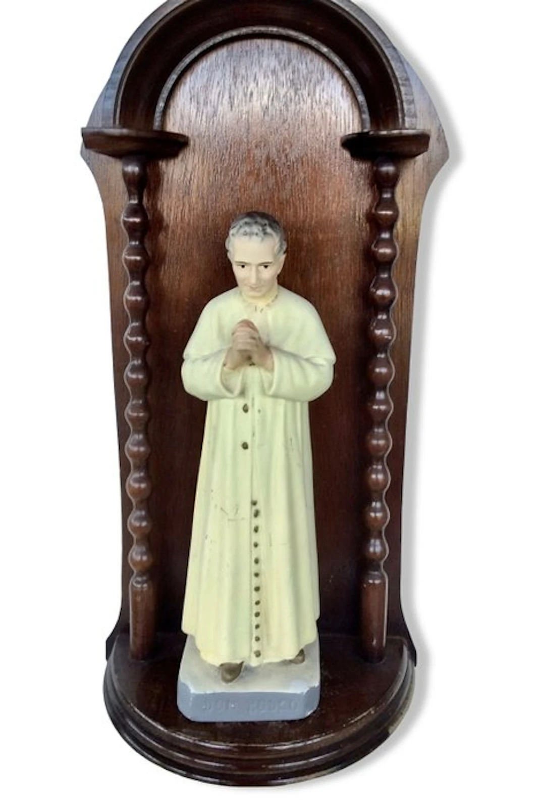 Figurine - Don Bosco met kapel - 50 cm - Plaster, Wood