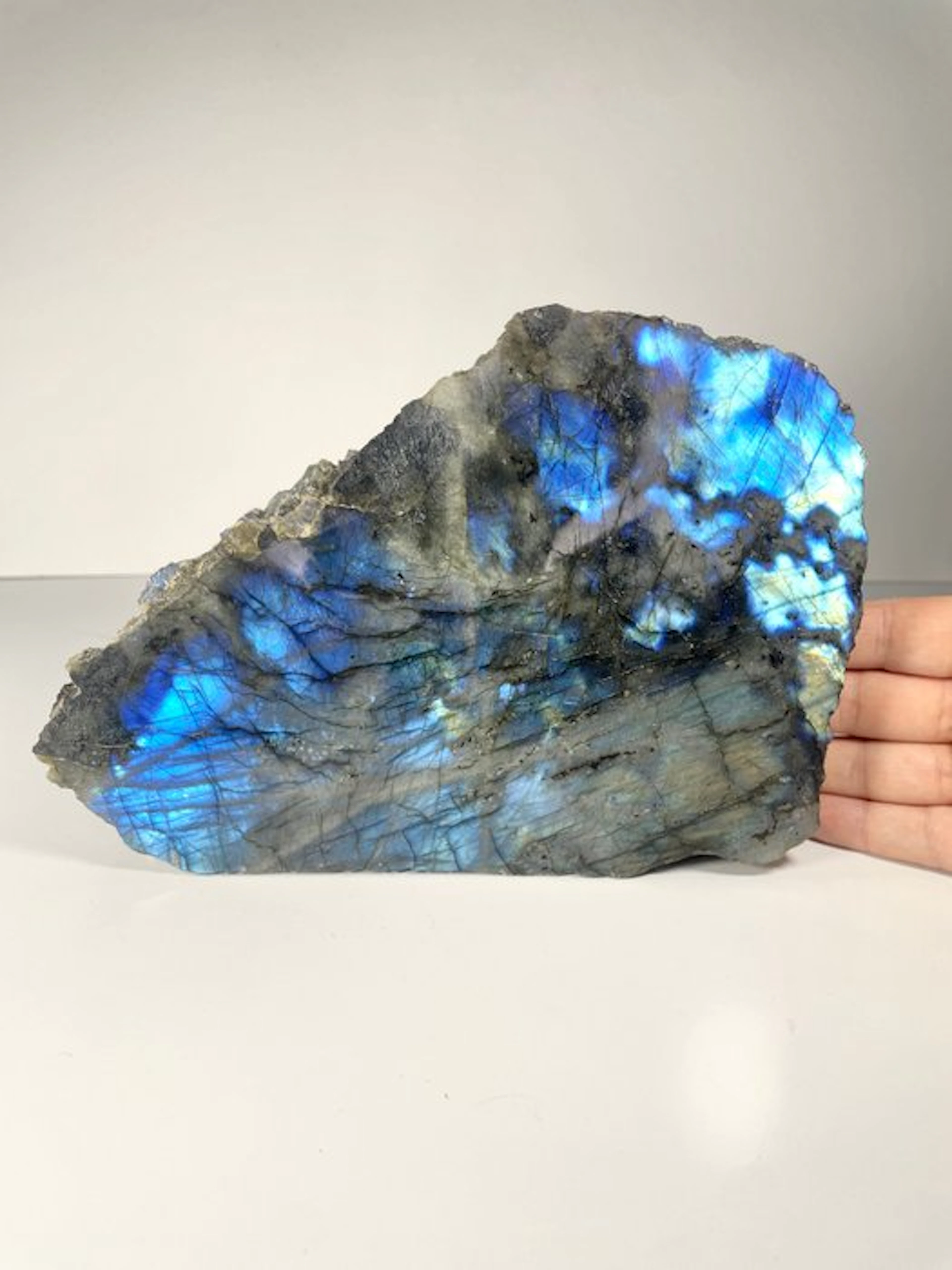 Beautiful Natural Half-Raw Labradorite Freeform - Height...