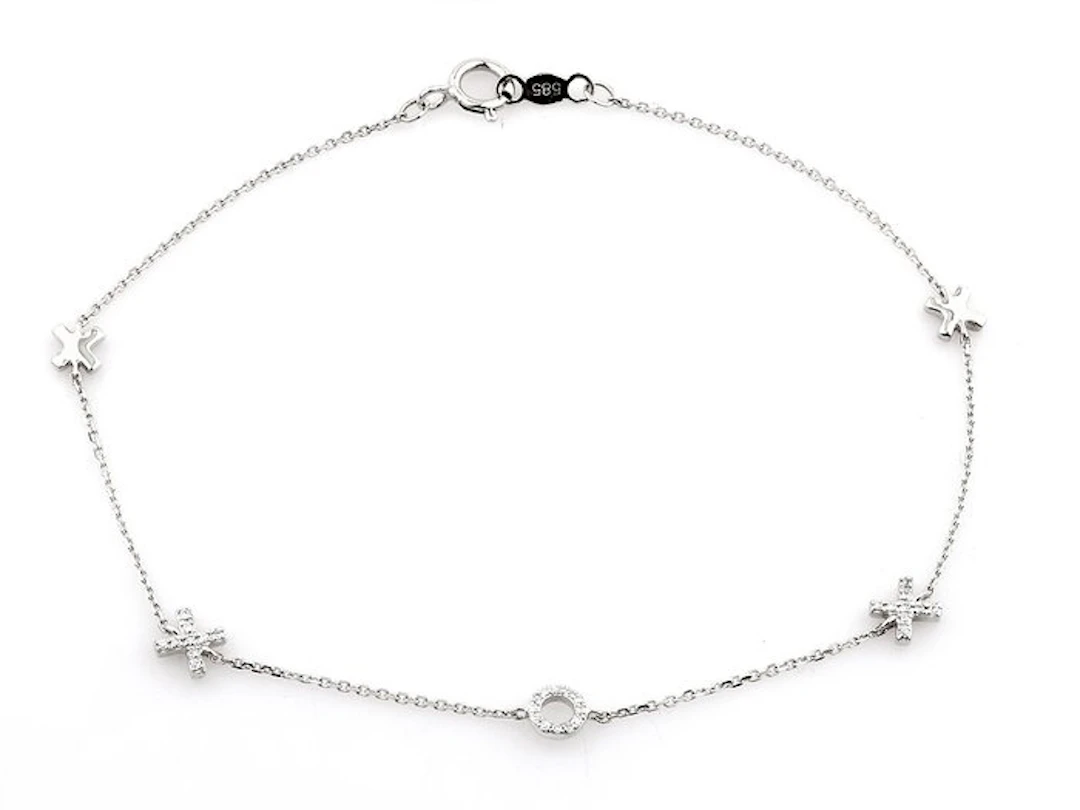 No reserve price - Bracelet - 14 kt. White gold - 0.05ct. tw. Diamond (Natural)