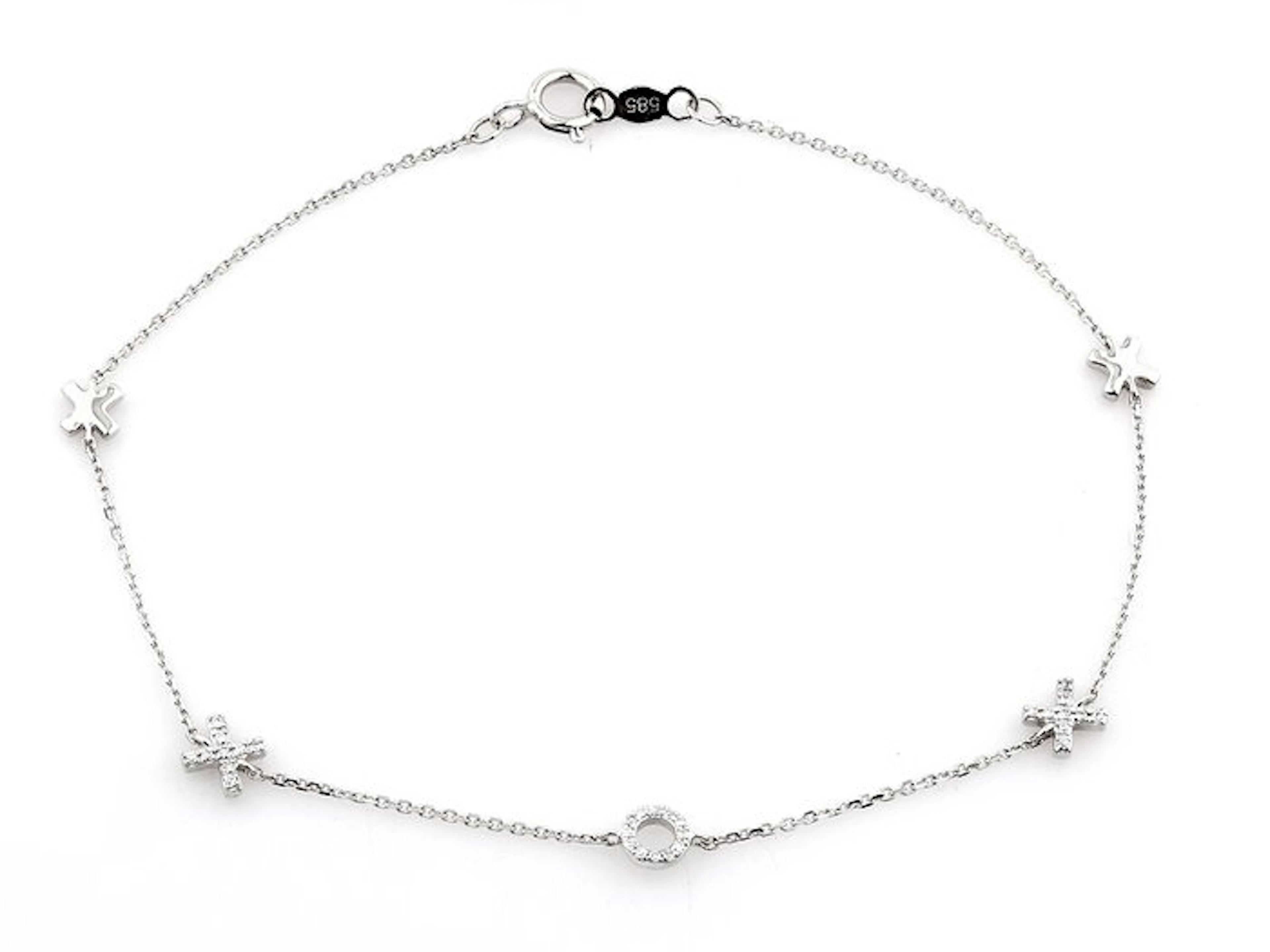 No reserve price - Bracelet - 14 kt. White gold - 0.05ct. tw. Diamond (Natural)