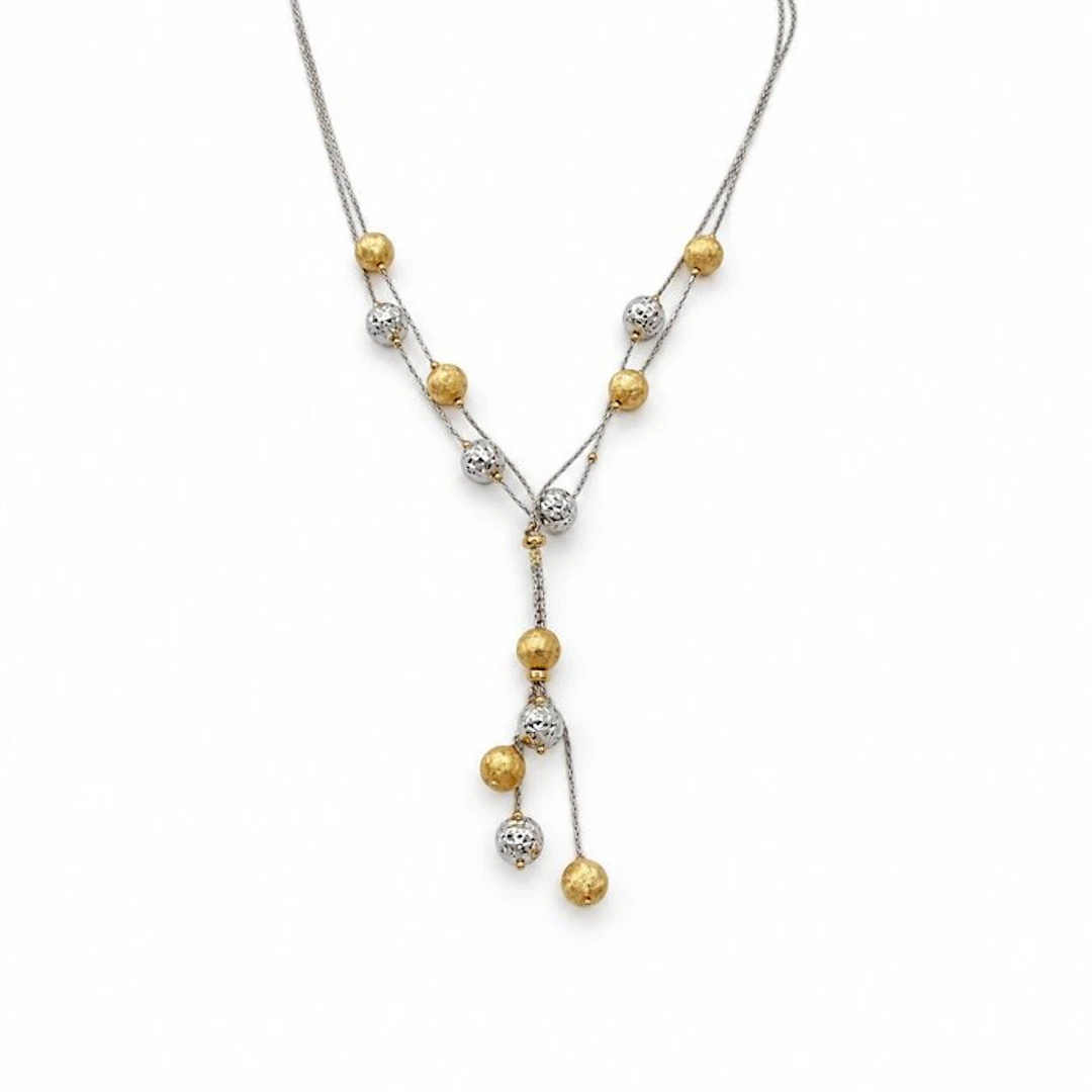 Novello - Necklace - 18 kt. Yellow gold, White gold - Made in Italy - Handmade