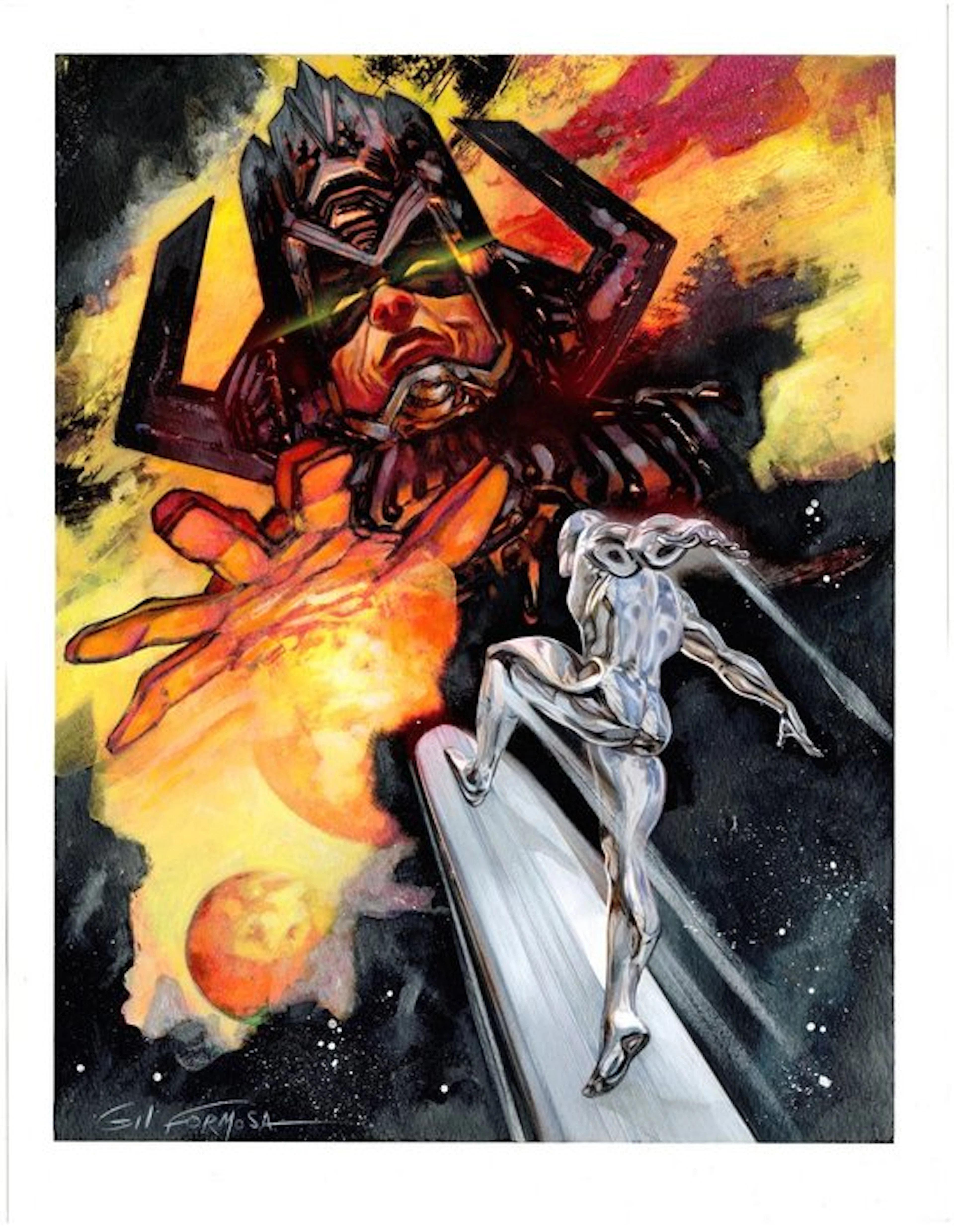 Formosa, Gil - 1 Acrylic - The Silver Surfer - Silver Surfer v/s Galactus