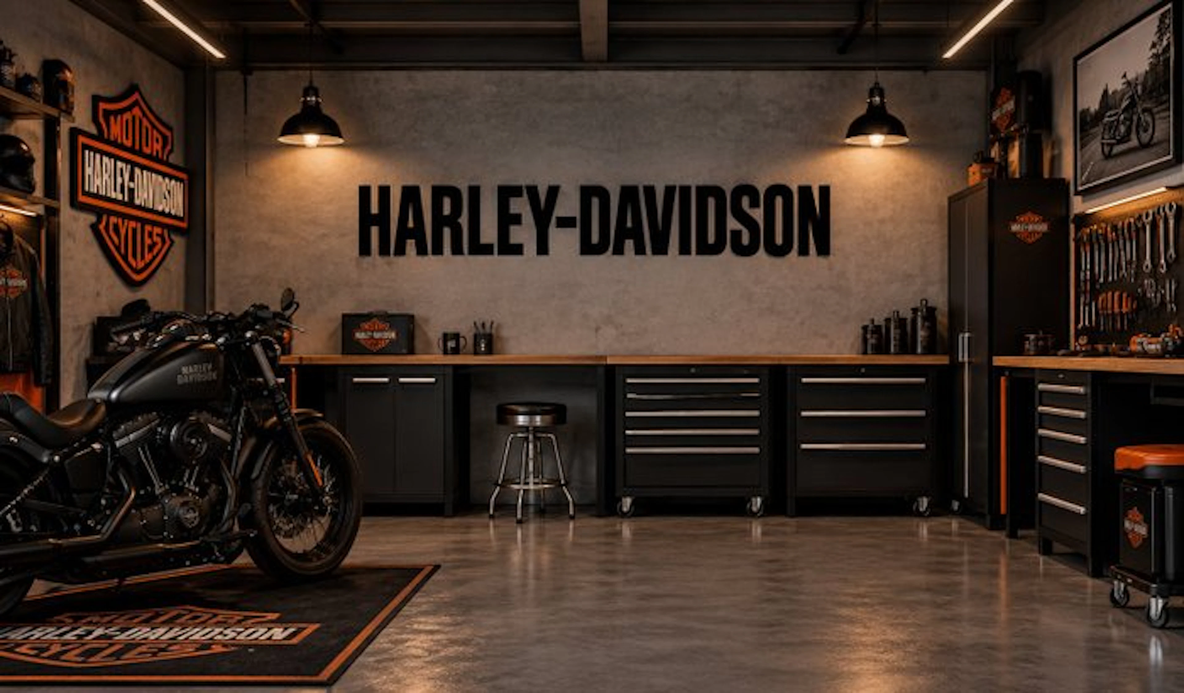 Harley-Davidson - Harley-Davidson ABS sign 200 cm - Advertising sign - ABS