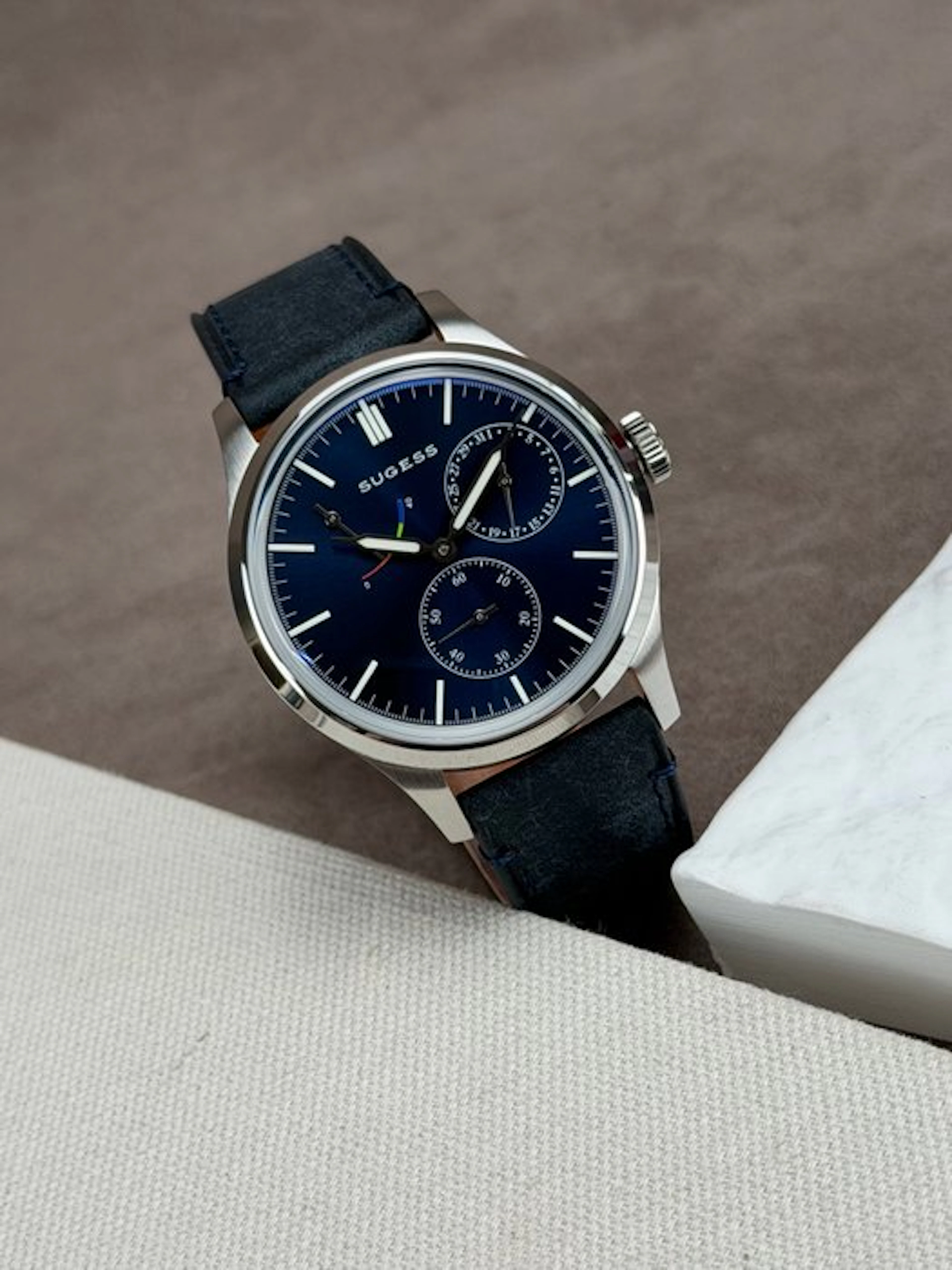 Sugess - Art Master AutomaticPower-Reserve Date Blue - No...