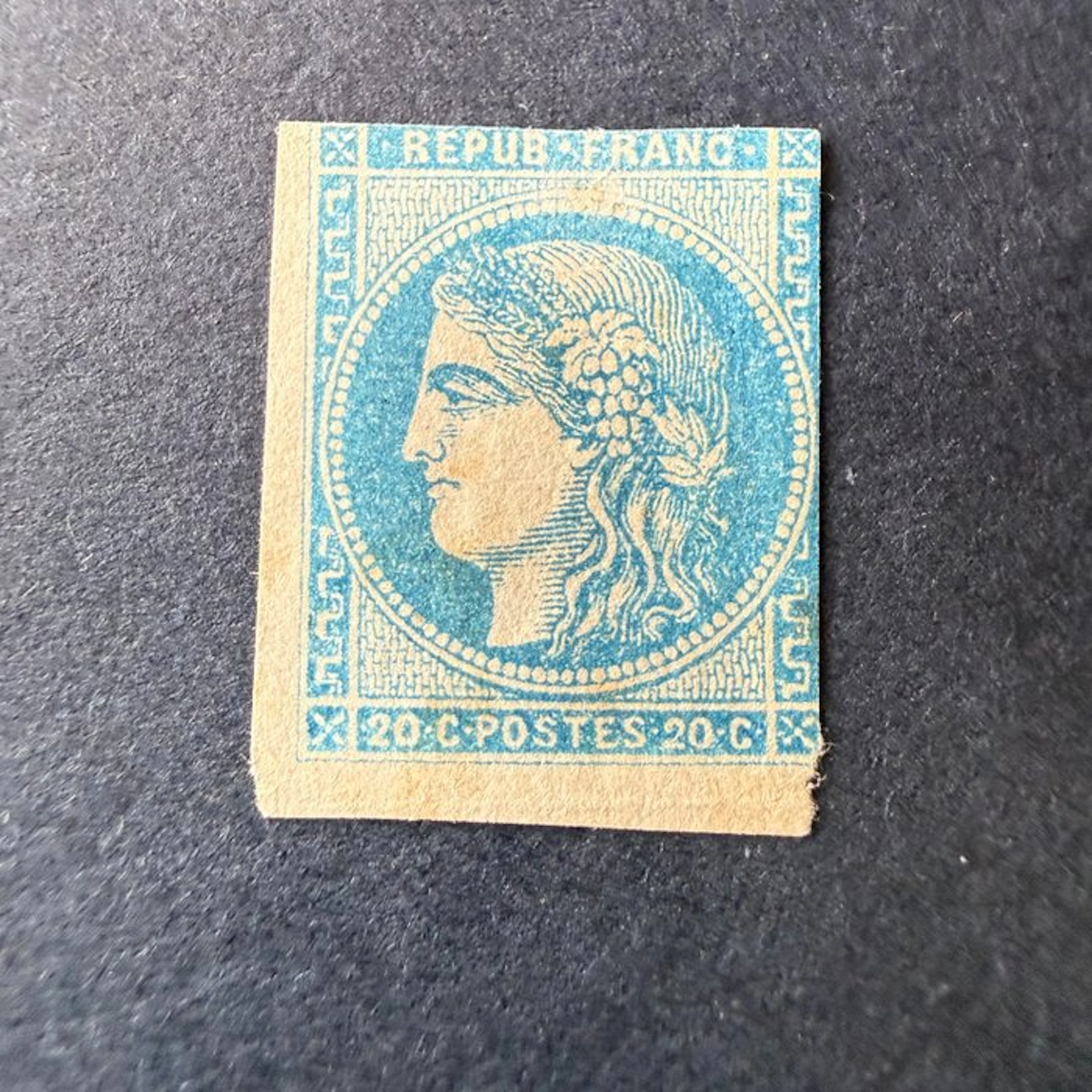 France - Yvert 45A "Bordeaux 20c blue" mint ** without hinge