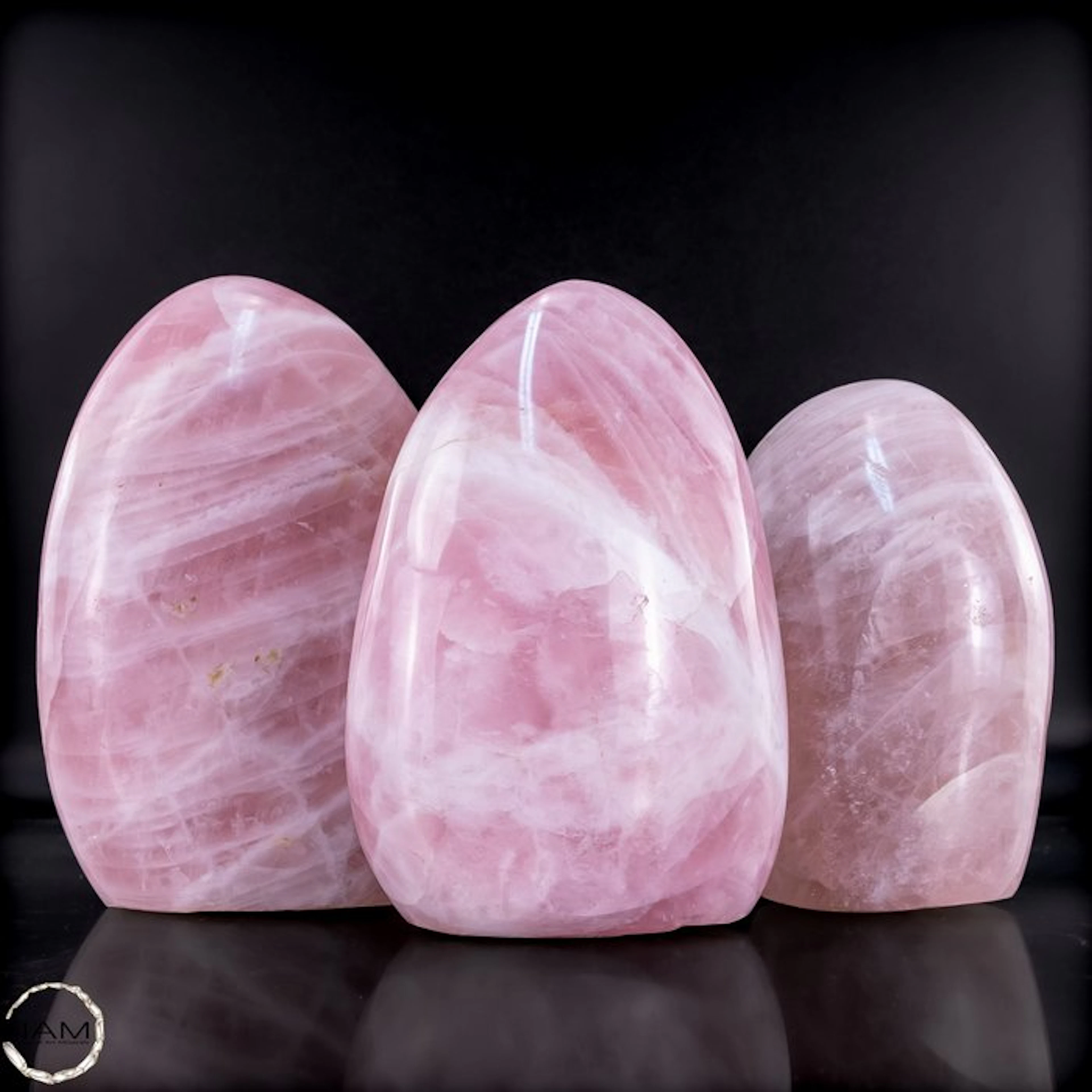 Rose Quartz Freeform Set – Elegant trio of delicately pink natural quartz