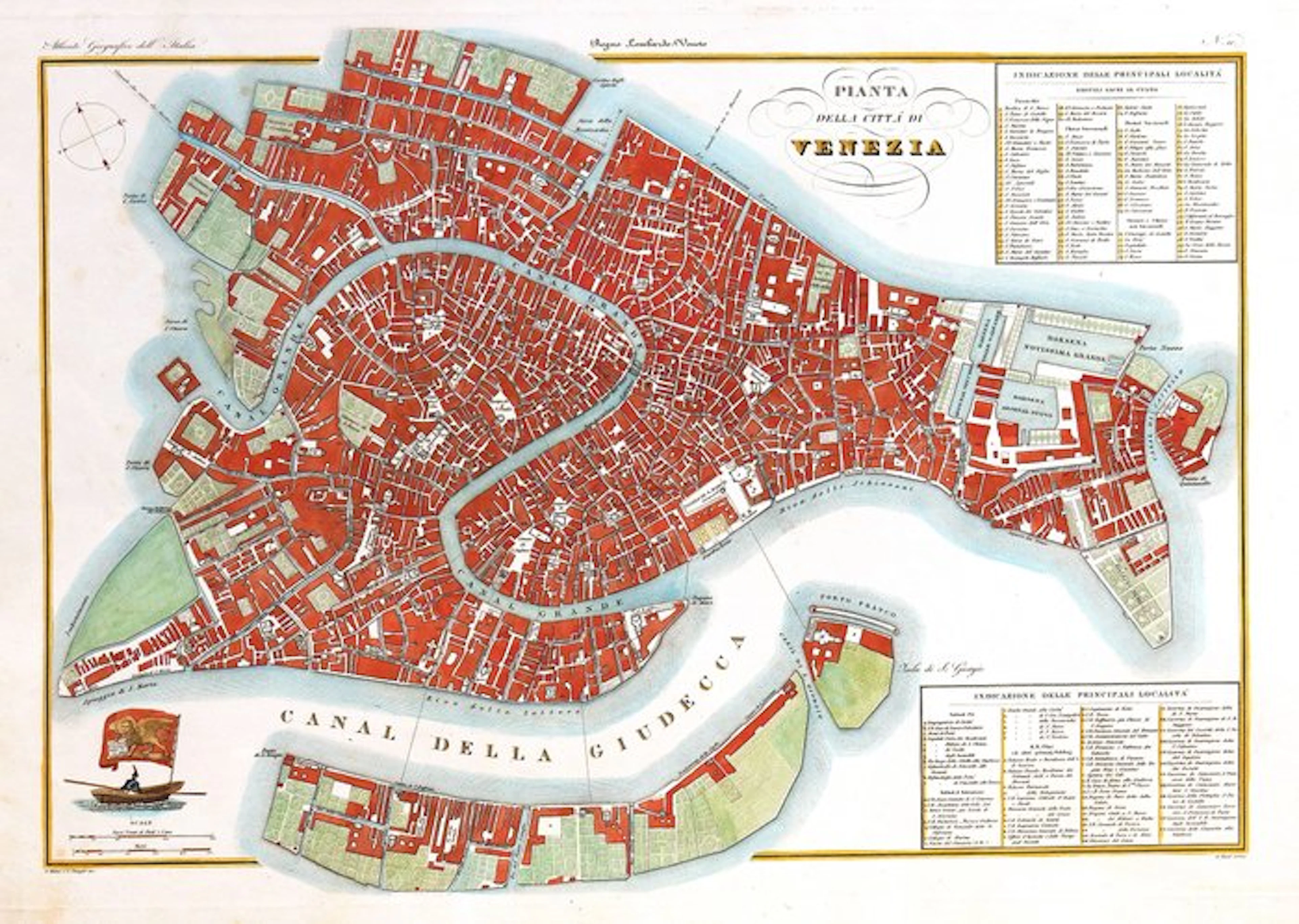 Italy - Venezia; Zuccagni Orlandini - Pianta della Città di Venezia - 1821-1850
