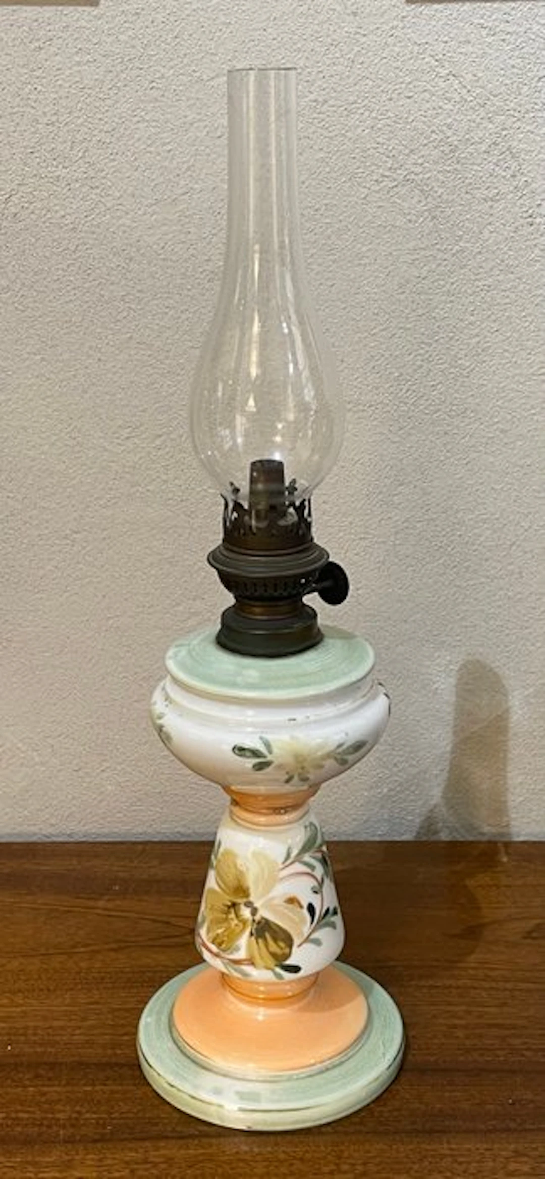 Manifattura italiana fine XIX secolo - Lamp - kerosene lamp - Glass and brass