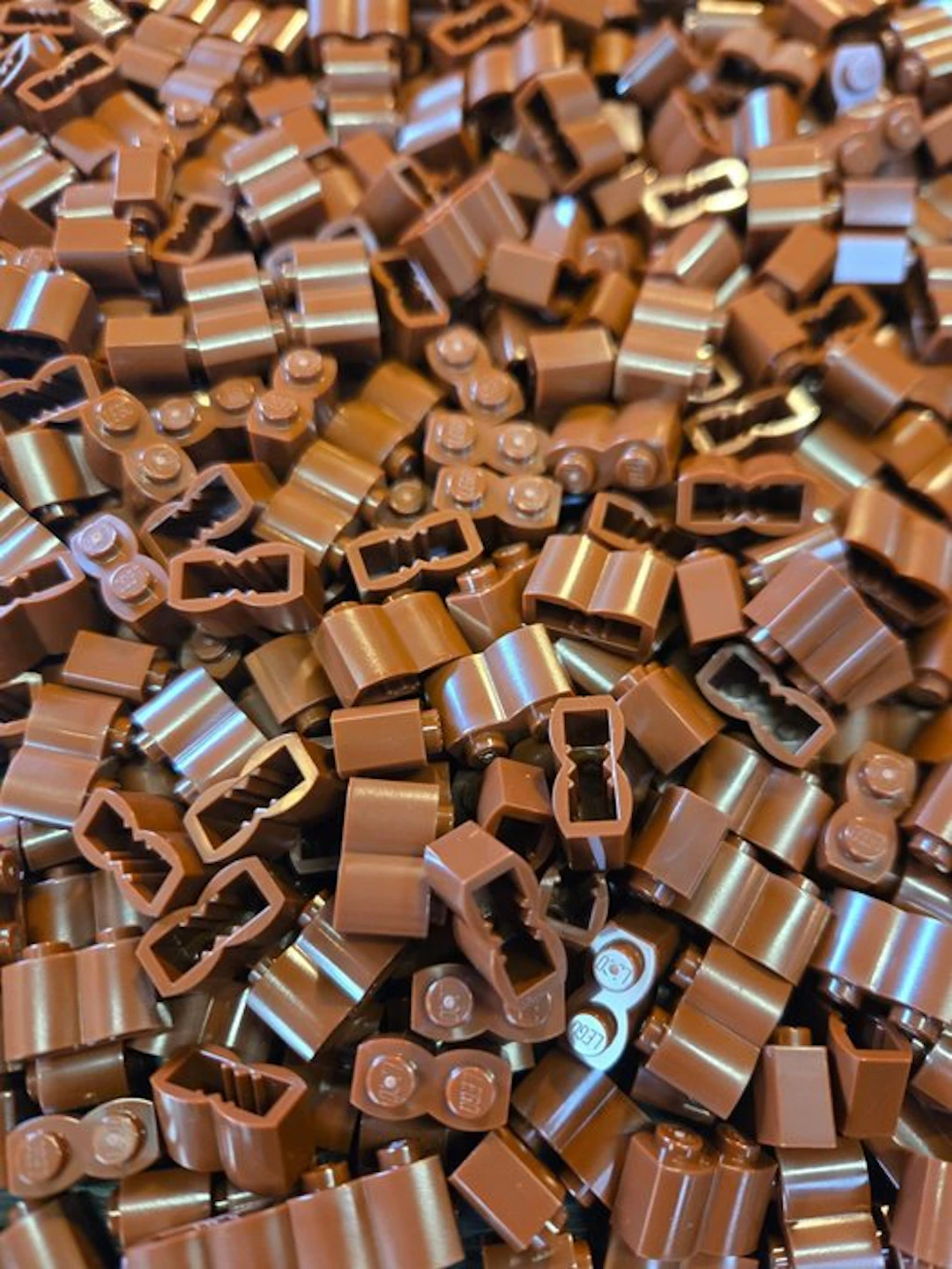 LEGO - Toy New Brick Modified 1 x 2 with Log Profile Reddish Brown 500pcs