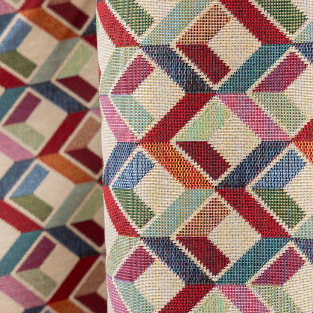 BA009 - Heavy Gobelin Fabric with 3D Geometric Diamond...