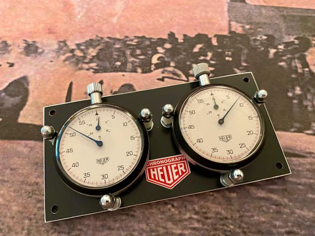 Stopwatch - Heuer - Dashboard set, voor racing, rally, timing - 1970