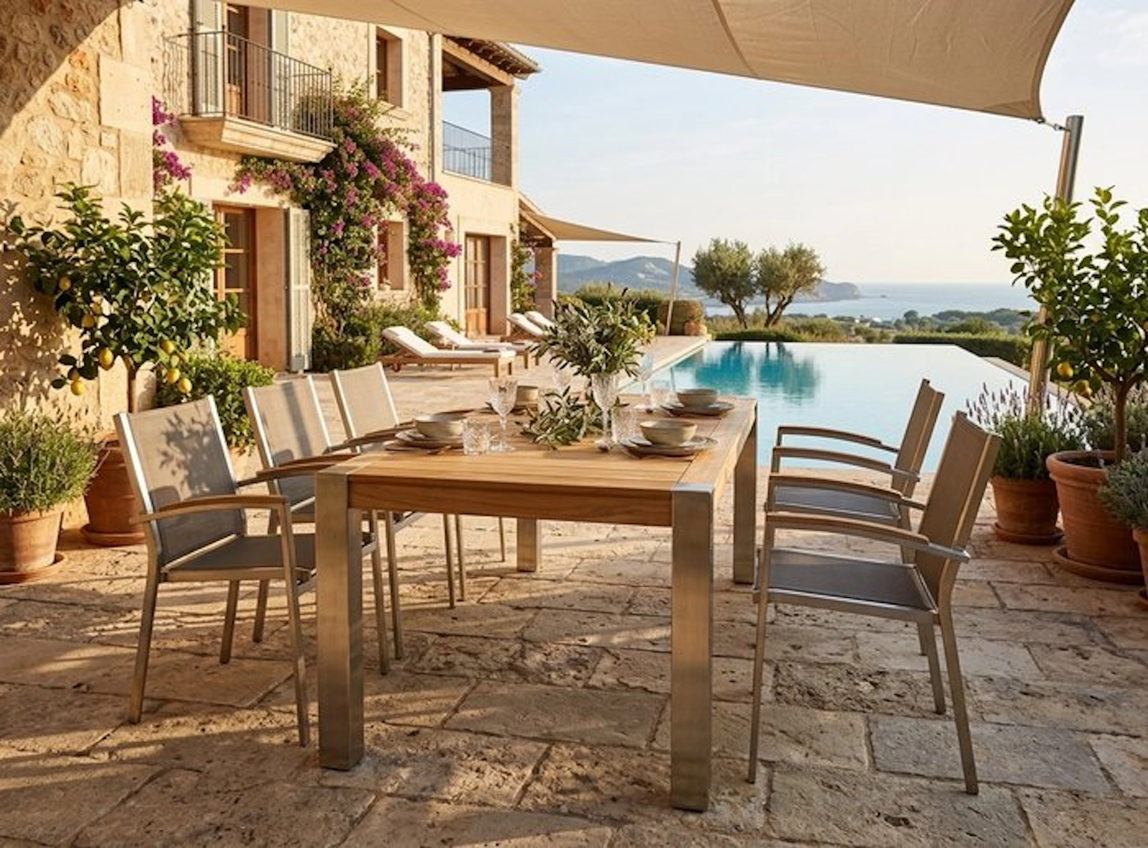 Katja Bo - Table - Teak, Stainless steel - Designer table