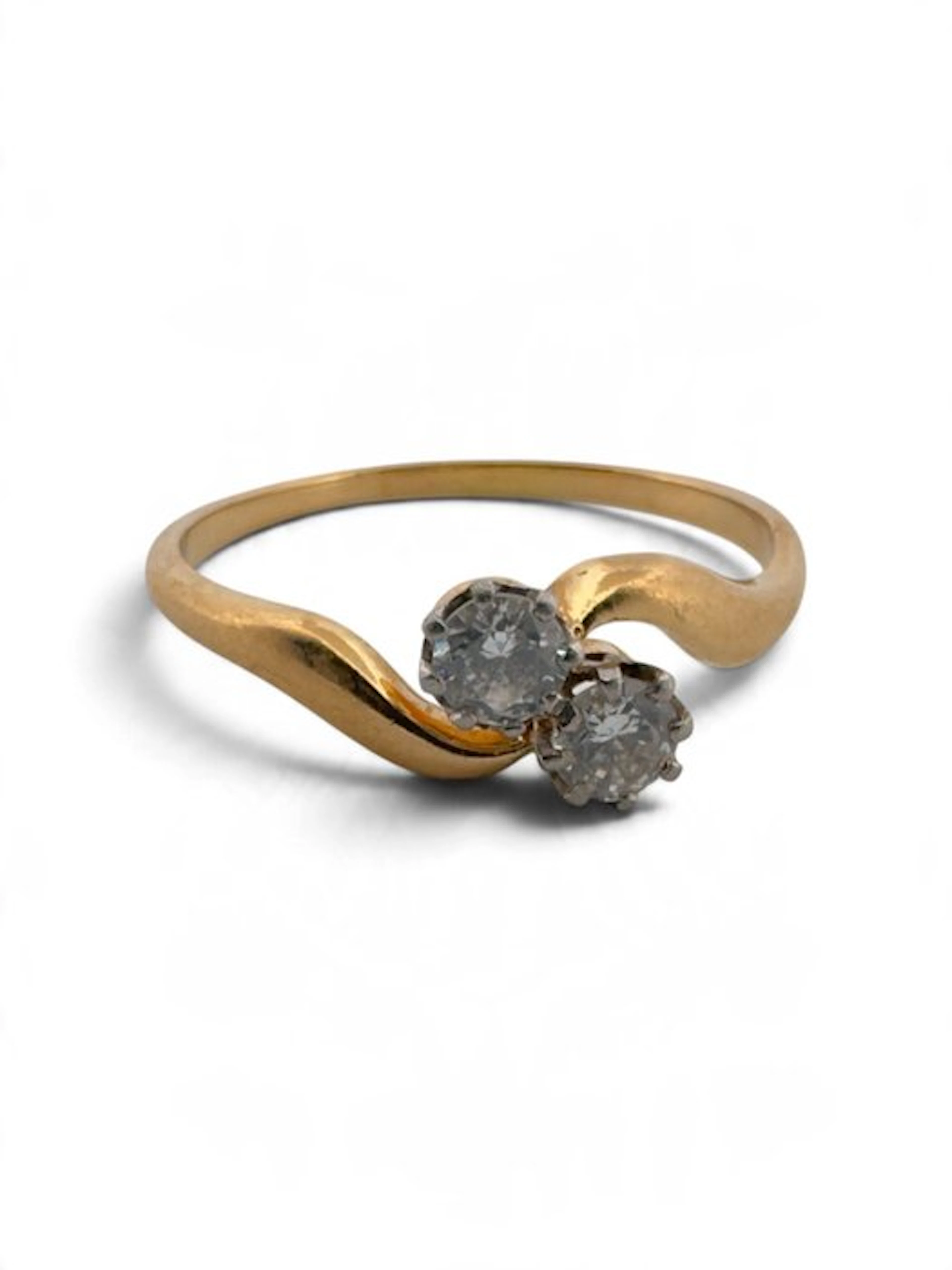 Ring - 18 kt. Yellow gold - 0.40ct. tw. Diamond (Natural)