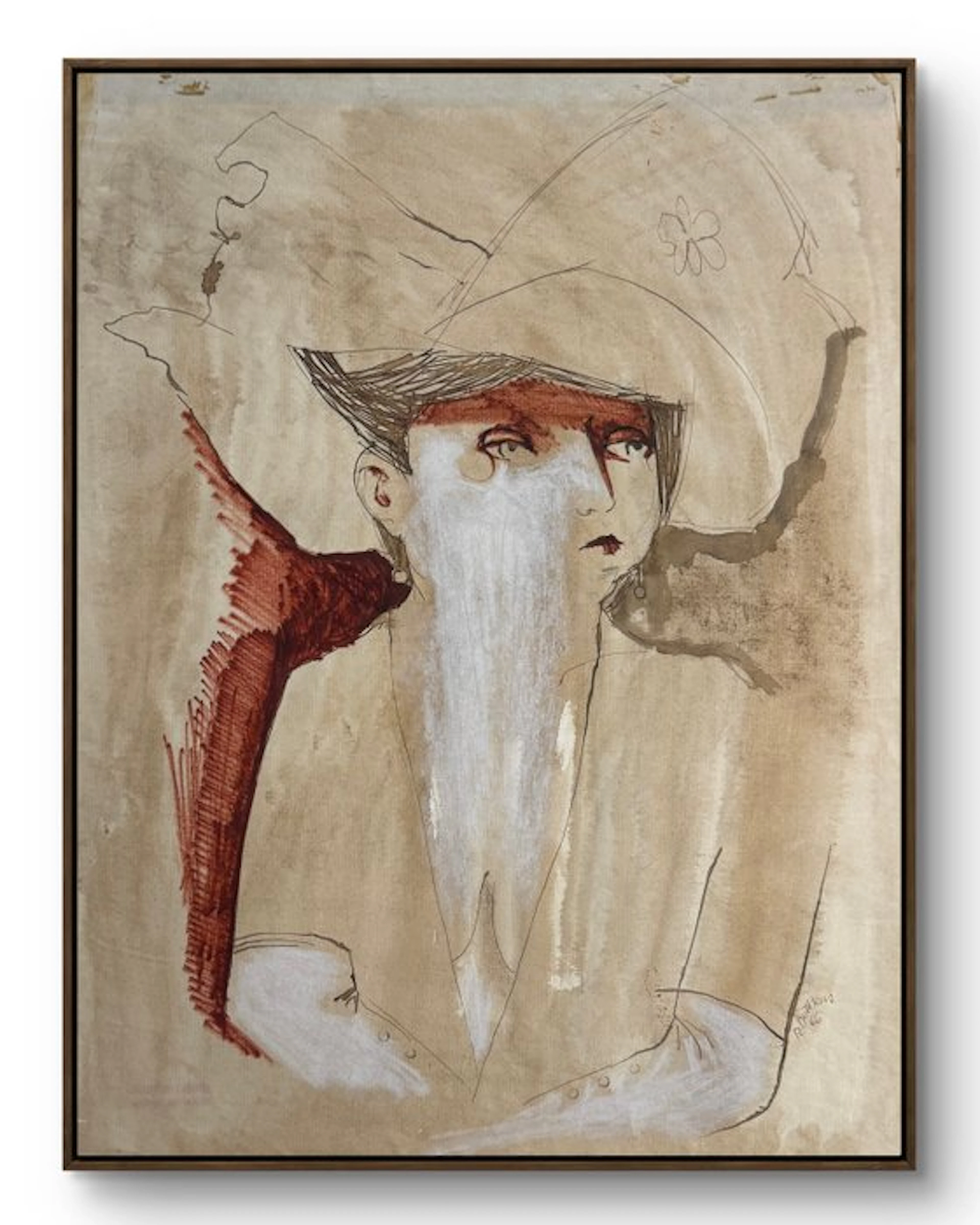 Robert Detheux (1932-2010) - Femme au chapeau – 1966