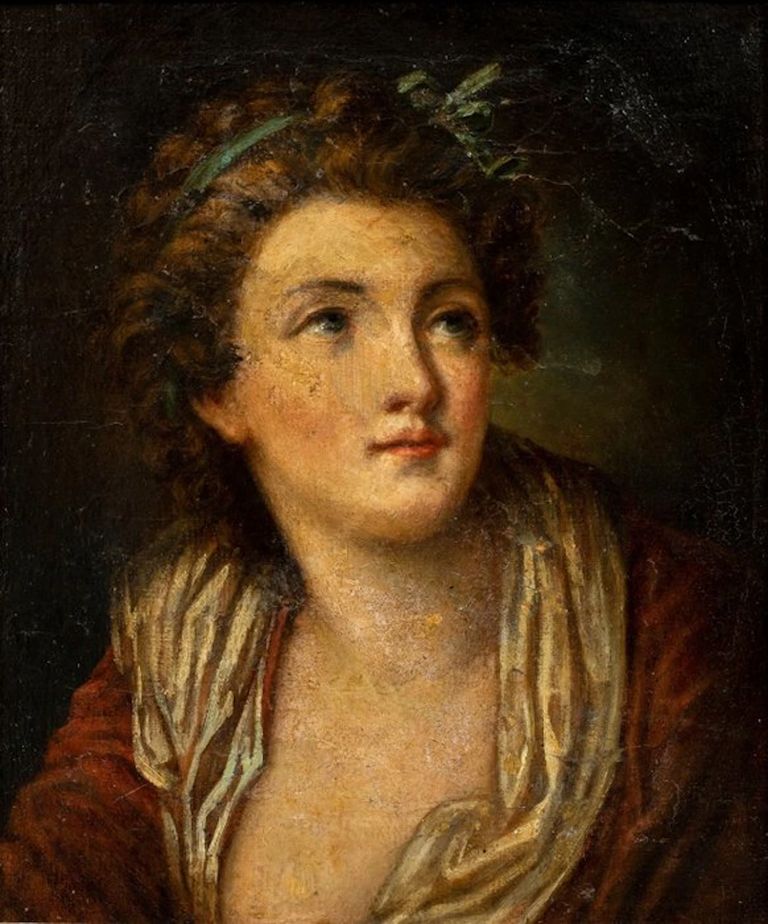 Follower of Jean-Baptiste Greuze (1725-1805) - Portrait of a Young Lady