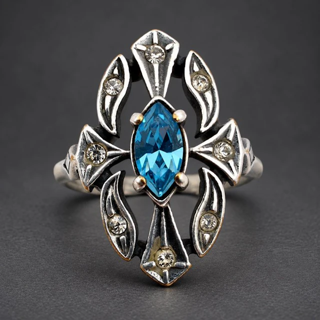 Silver - Ring - Art Deco Revival