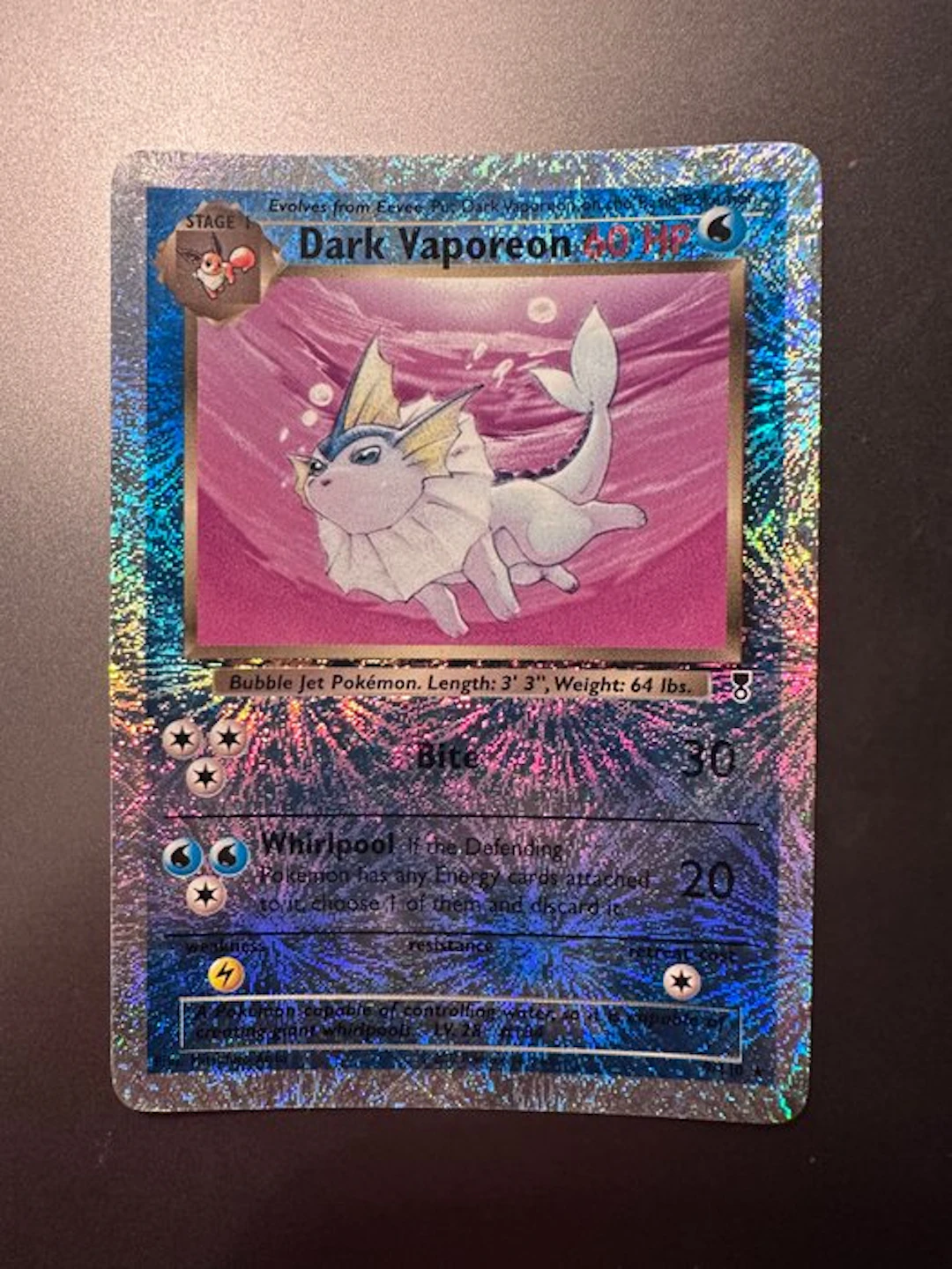 Pokémon - 1 Card - Vaporeon 9/110 Foil, Reverse holo