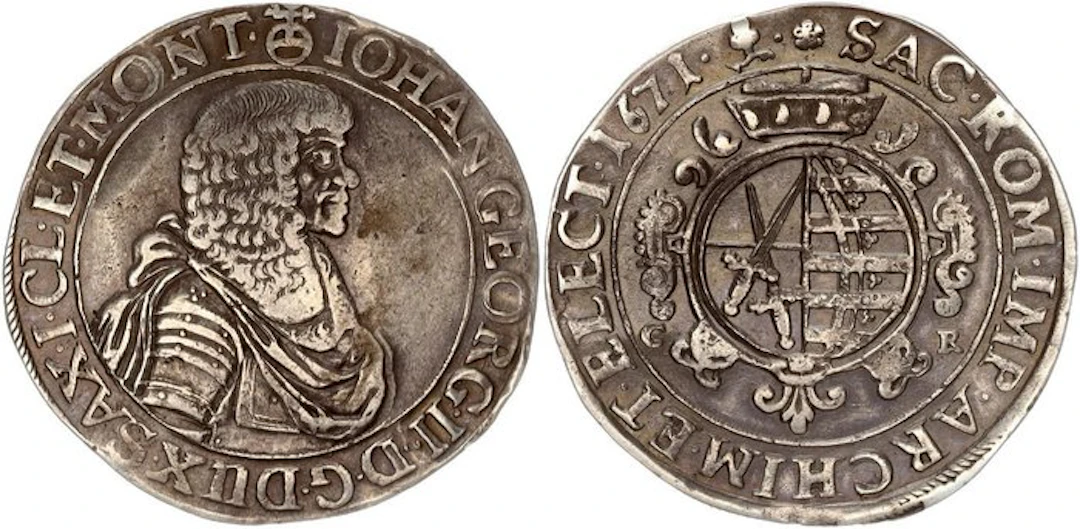 Germany, Saxony. Johann Georg II.. Reichstaler 1671