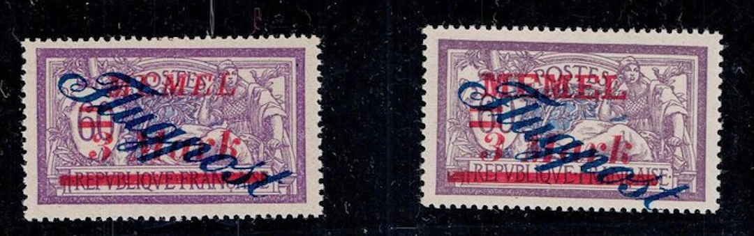Danzig - 3 marks on 60-cent airmail stamps
