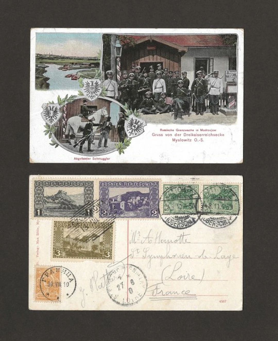 German Empire 1910 - Three Emperors' Corner – Rare mixed...