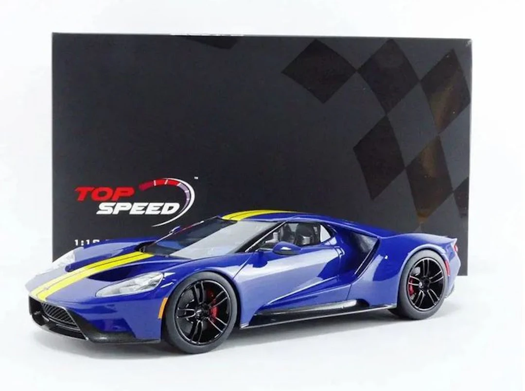 Top Speed 1:18 - Model sports car - Ford GT - Sunoco Blue / Yellow Stripe