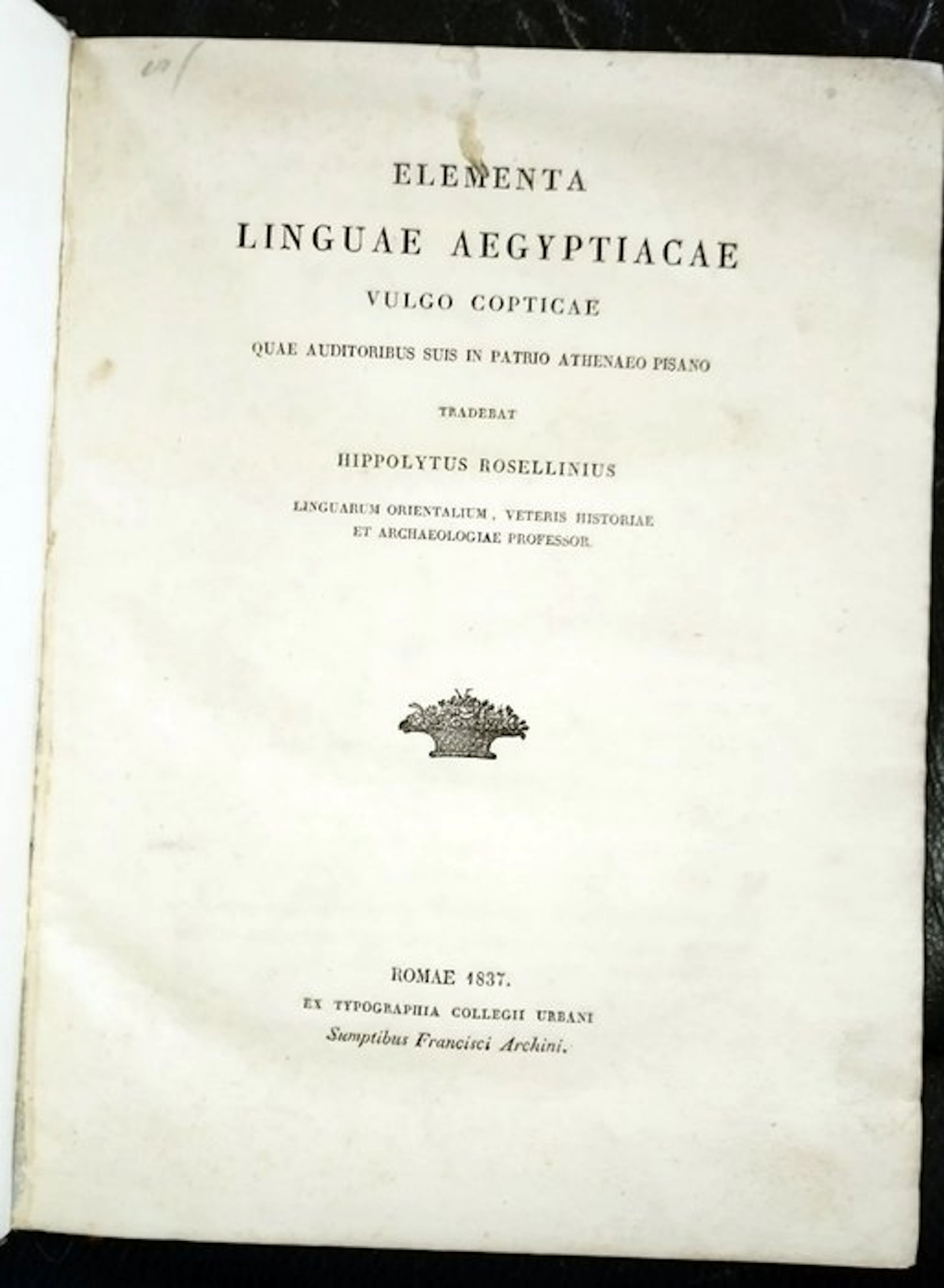 Ippolito Rosellini - lementa linguae Aegyptiacae vulgo Copticae