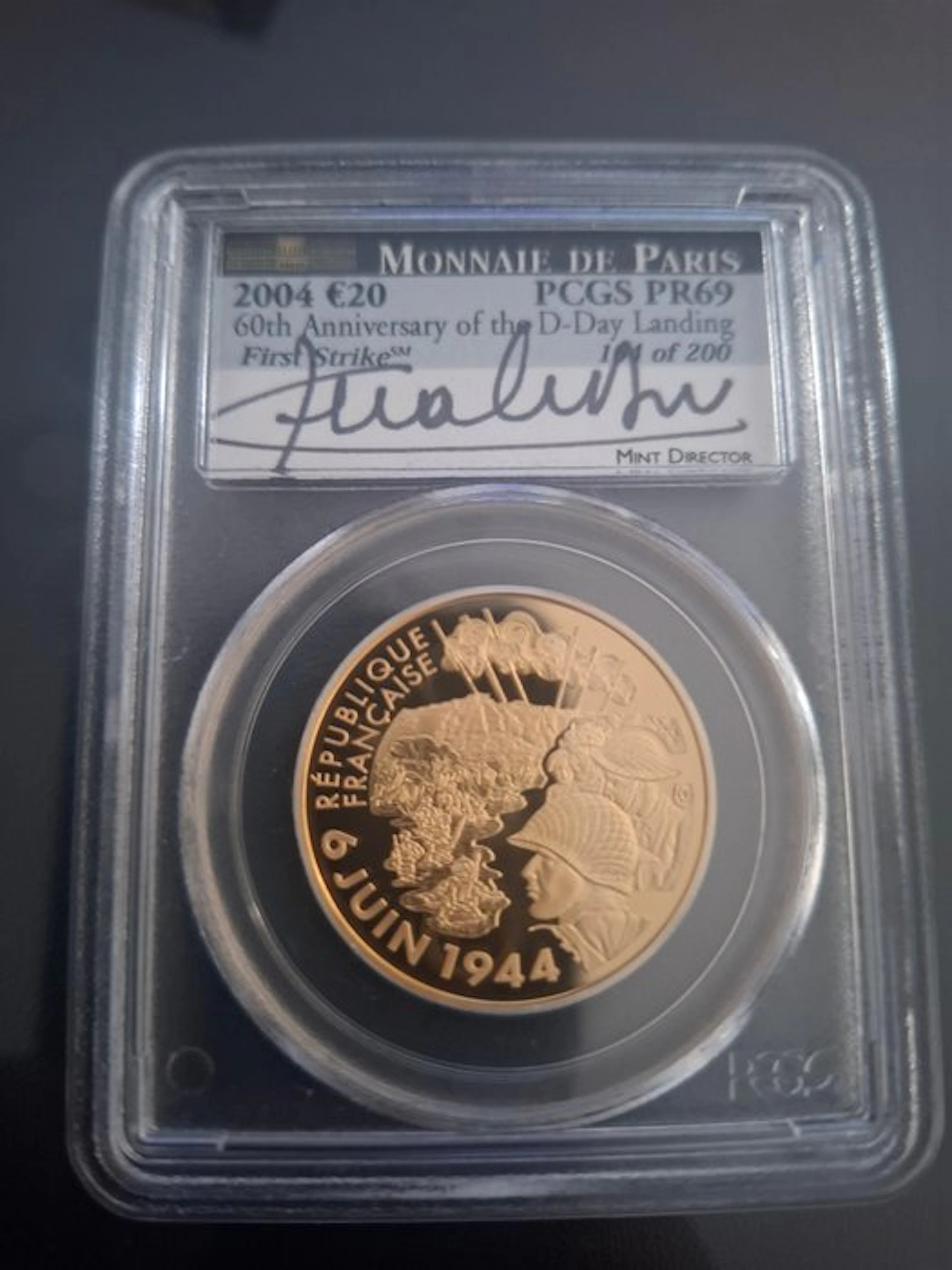France. 20 Euro 2004 "Débarquement en Normandie" - PR 69 - First Strike Proof