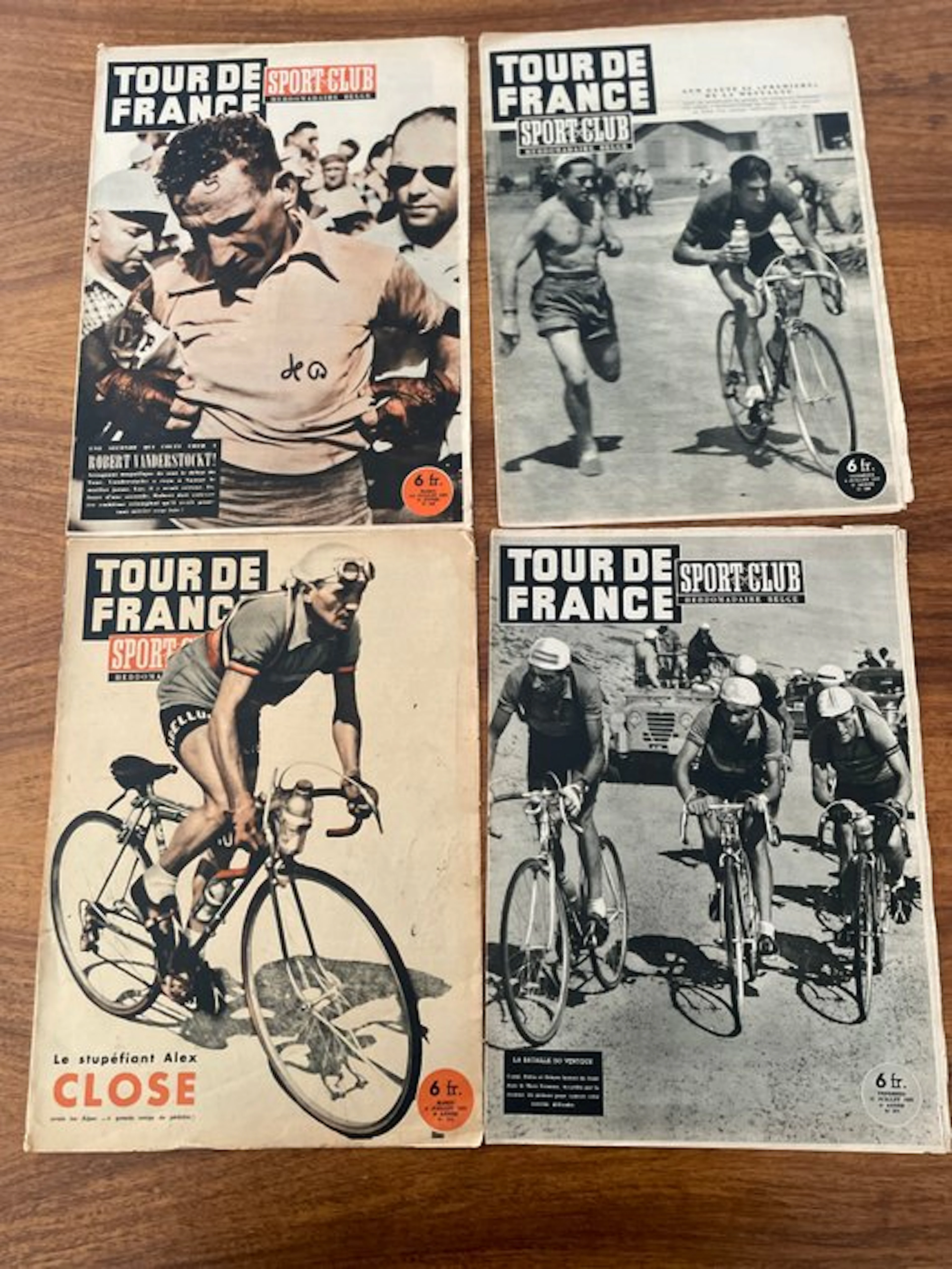 Tour de France 1952 Fausto Coppi: 4 issues of the Belgian magazine Sport Club