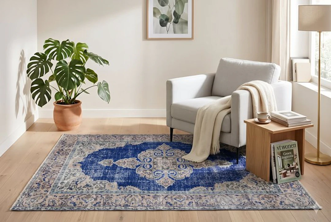 Blue Vintage - Rug - 195 cm - 110 cm - √ handmade √ certificate