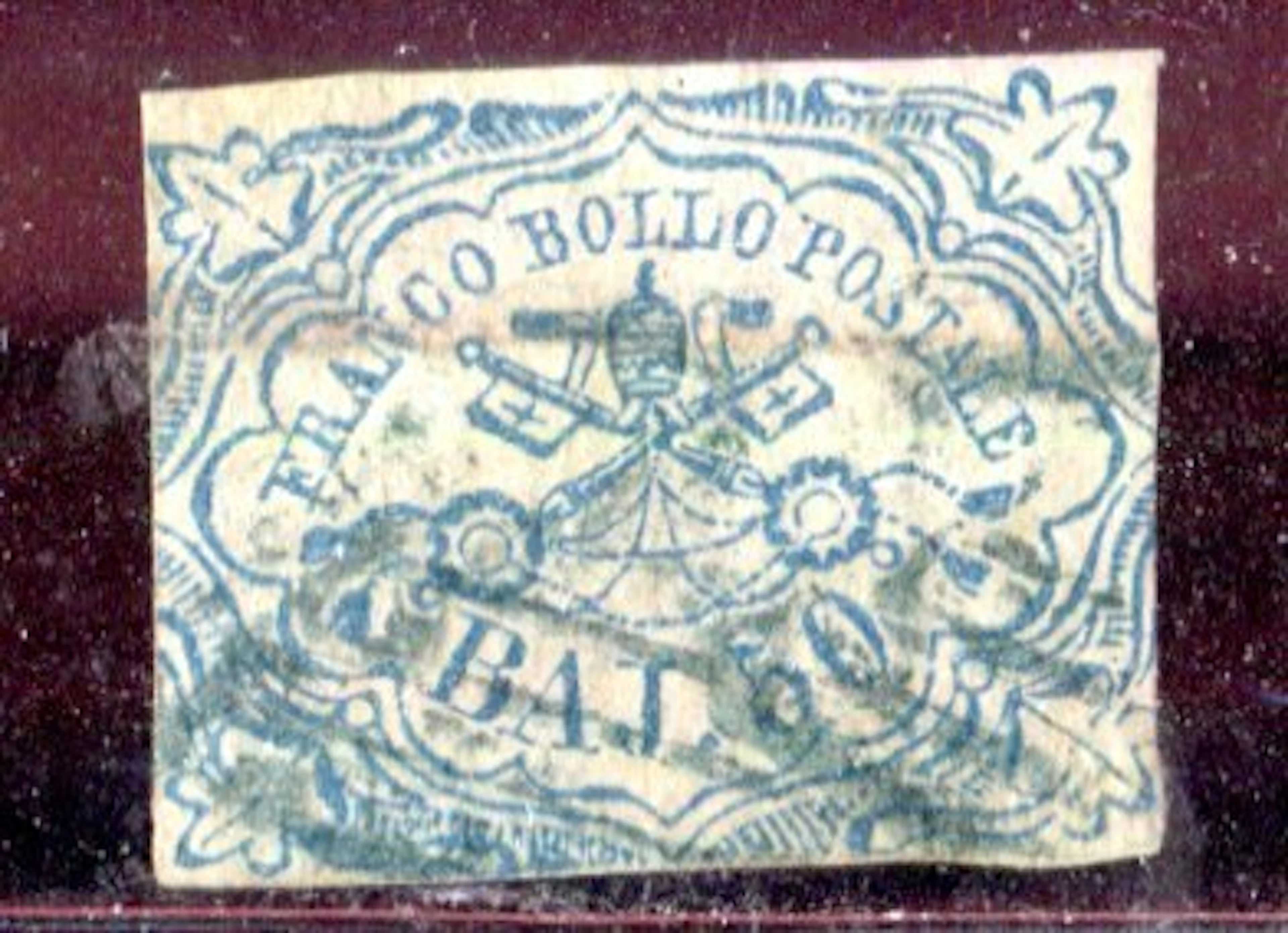 Italian Ancient States - Papal State 1852 - The rare 50 baj used. - Sassone 10.