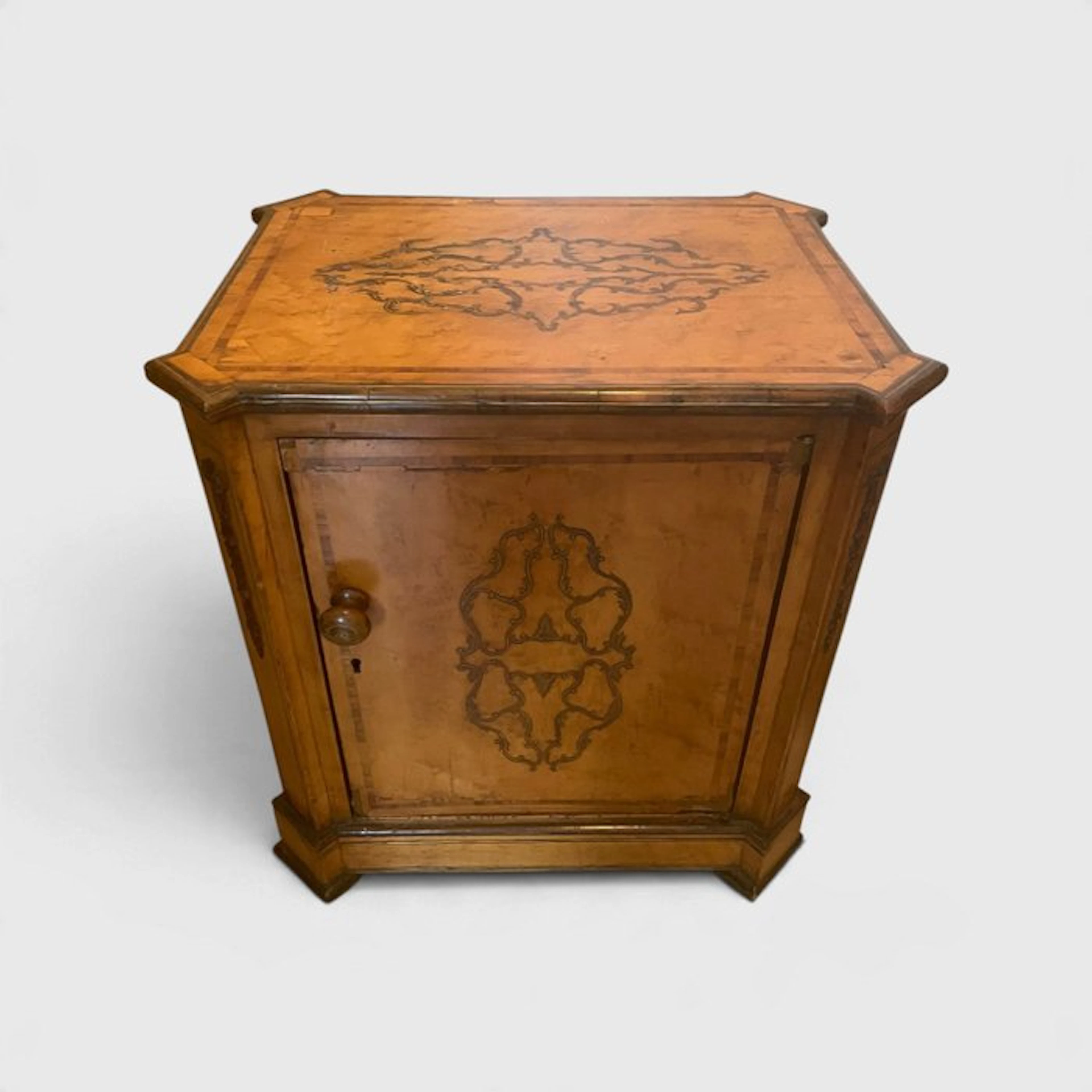 Column table - Rare burlwood center table with...