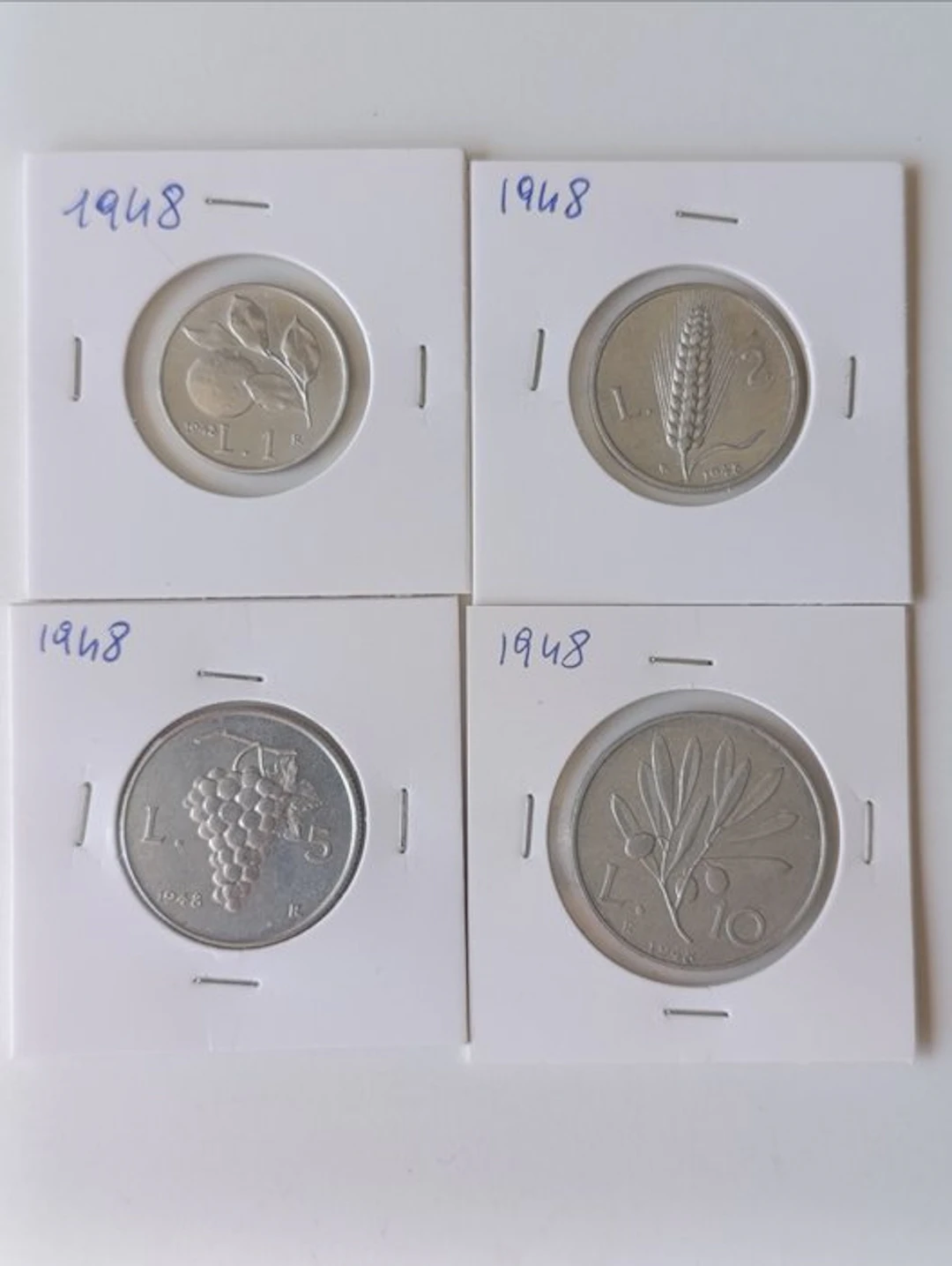 Italy, Republic Serie Completa 1-2-5-10 Lire 1948 serie...