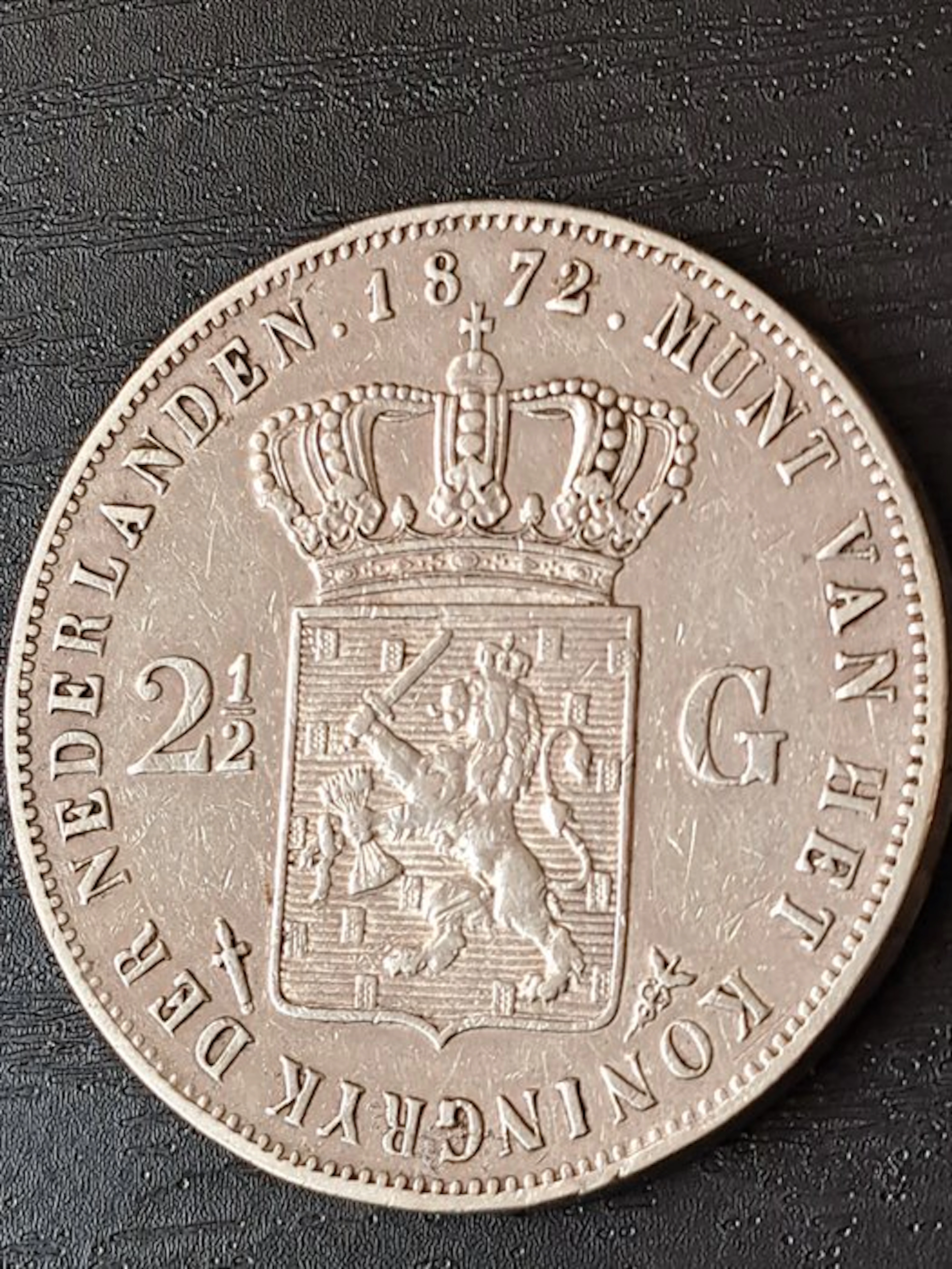 Netherlands. Willem III. 2 1/2 Gulden 1872 Prima- (No reserve price)