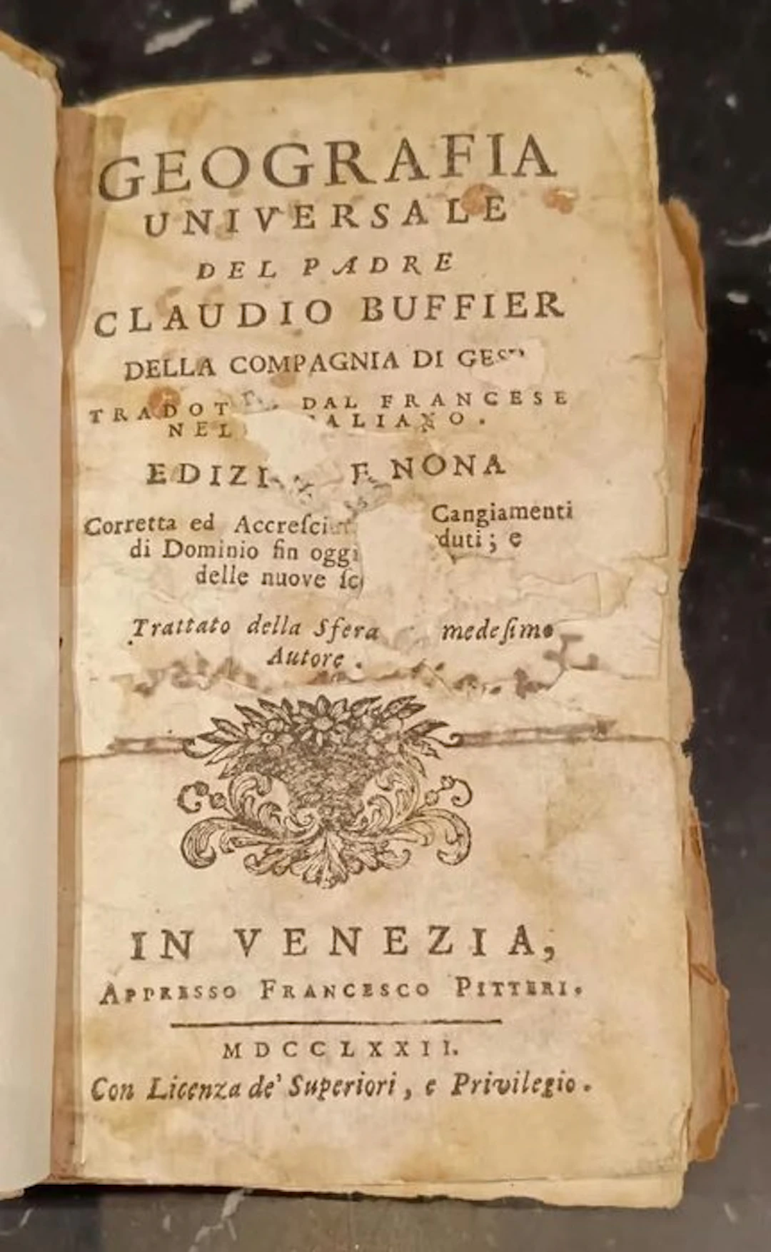Claudio Buffier - Geografia universale del padre Claudio Buffier - 1772