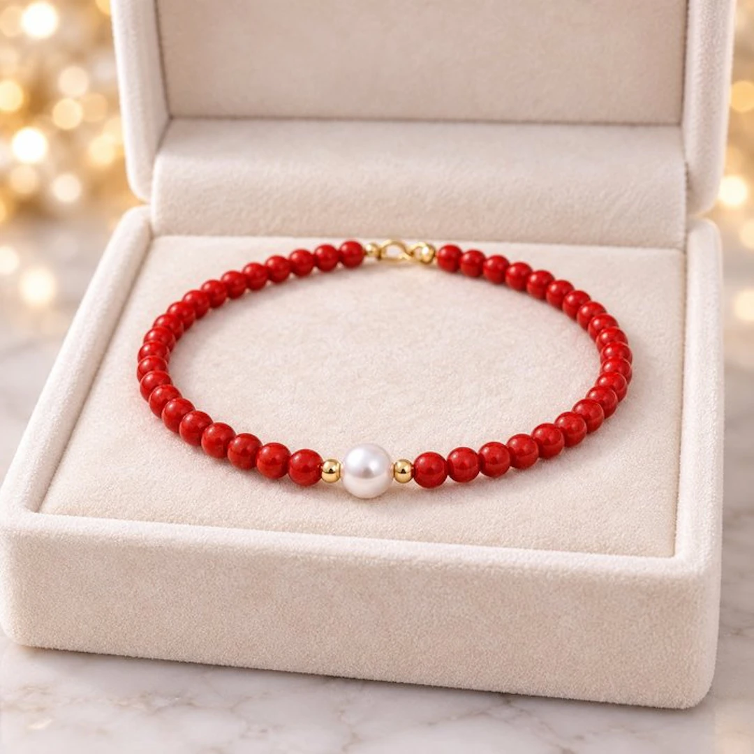 Coral - 18 kt. - Yellow gold - Bracelet
