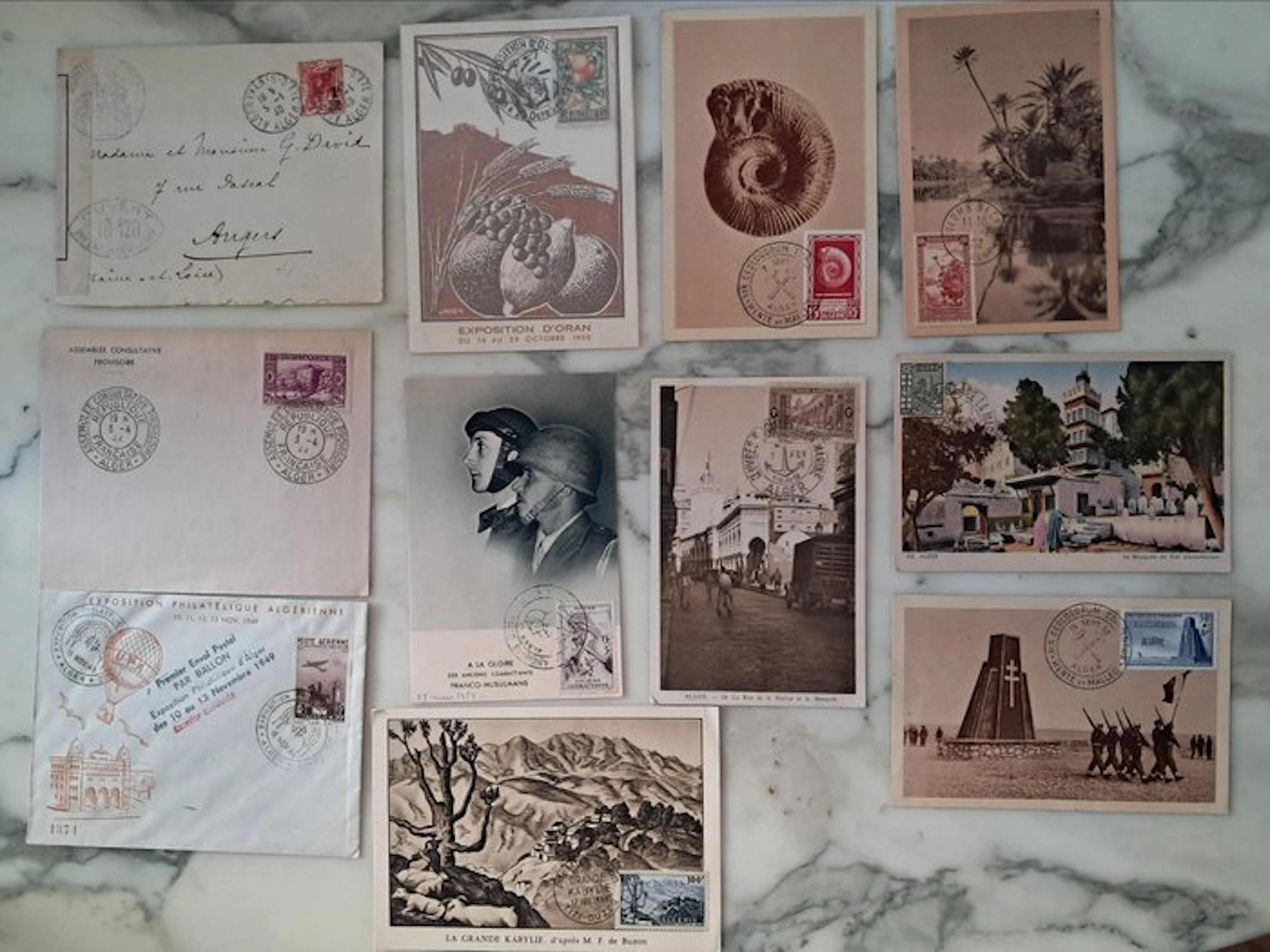 Algeria - Lot 65 envelopes and cards - French Algeria