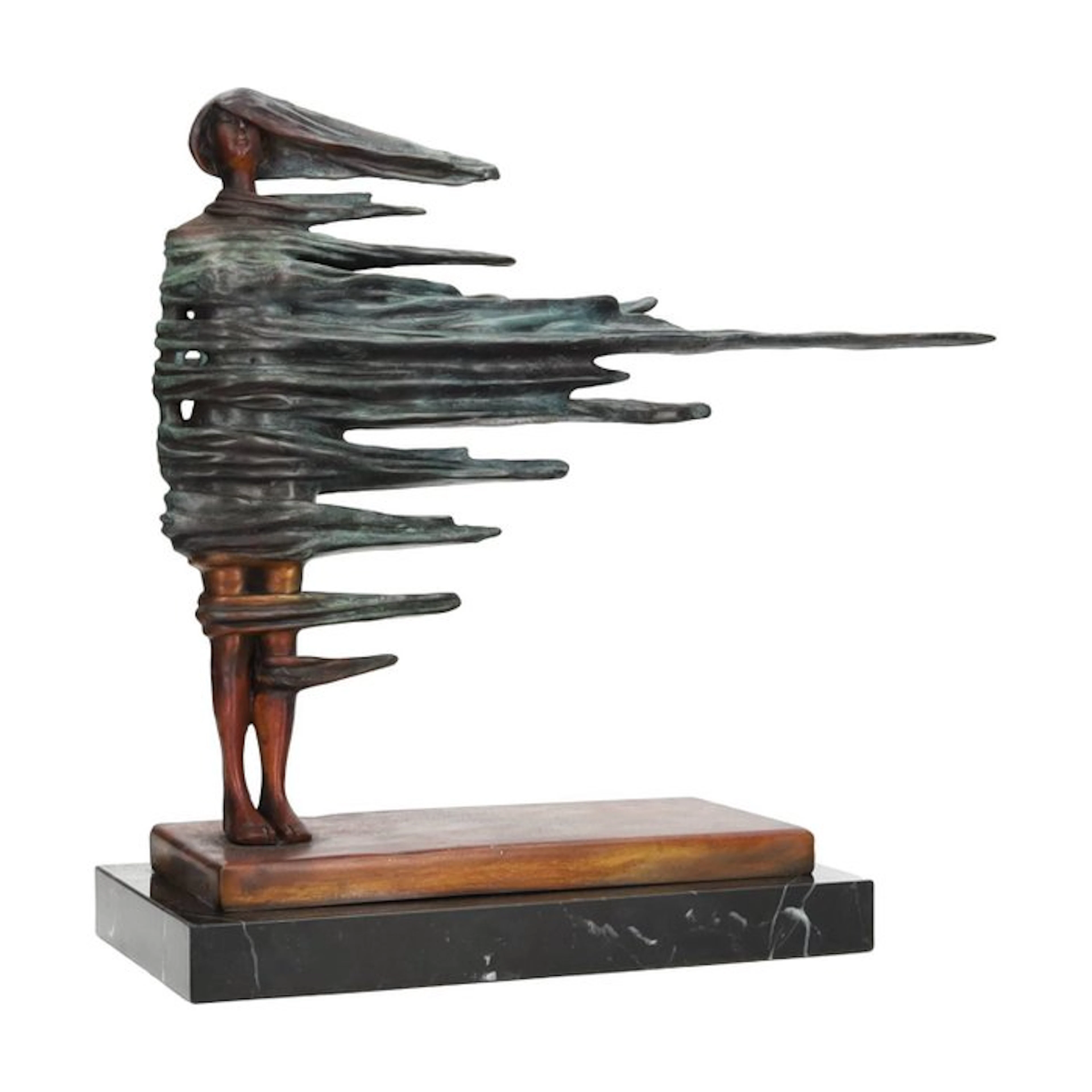 Sculpture, Surreal bronze - 35 cm - Bronze, Marble