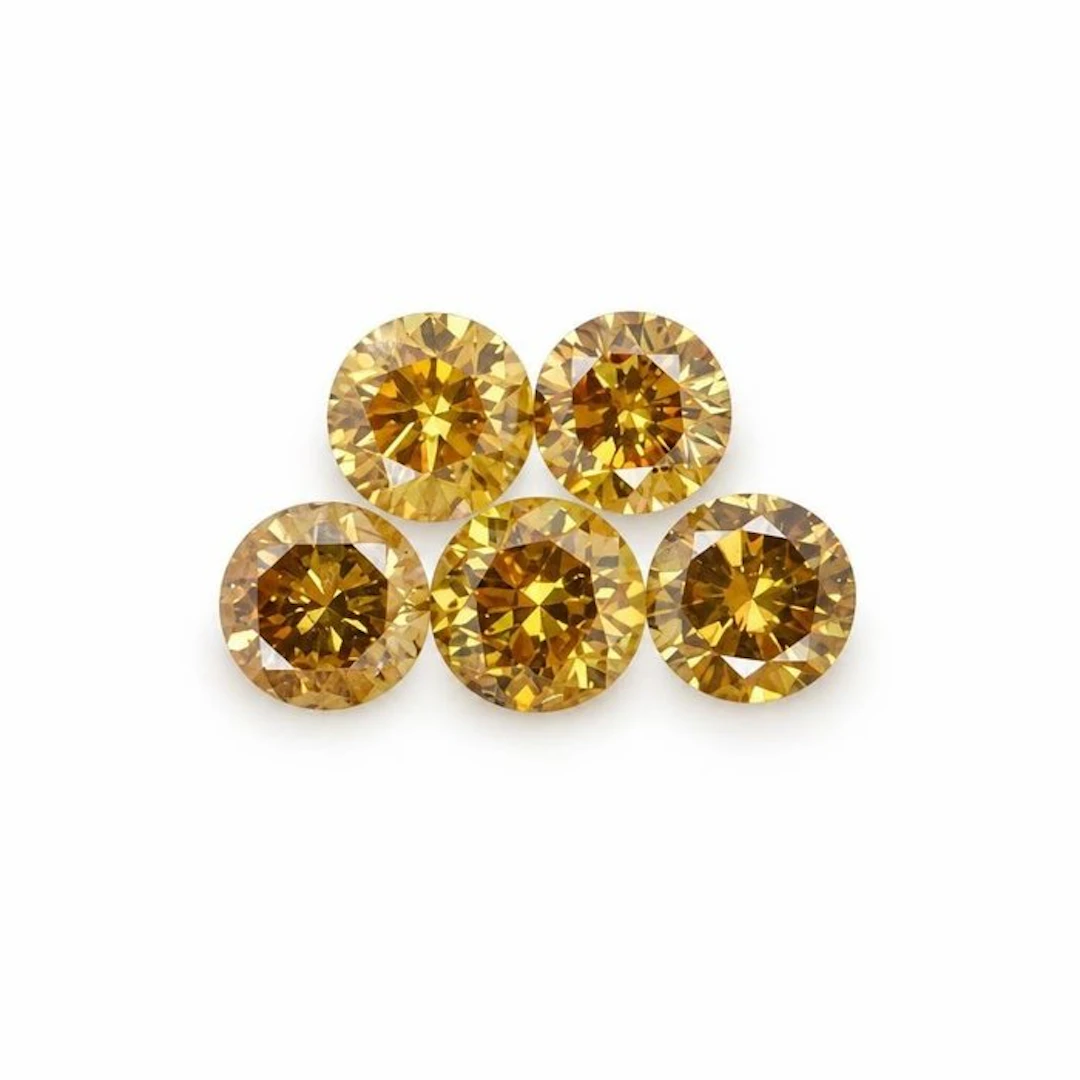 No reserve price - 5 pcs Diamond (Natural coloured) - 0.82 ct - Round - Fancy