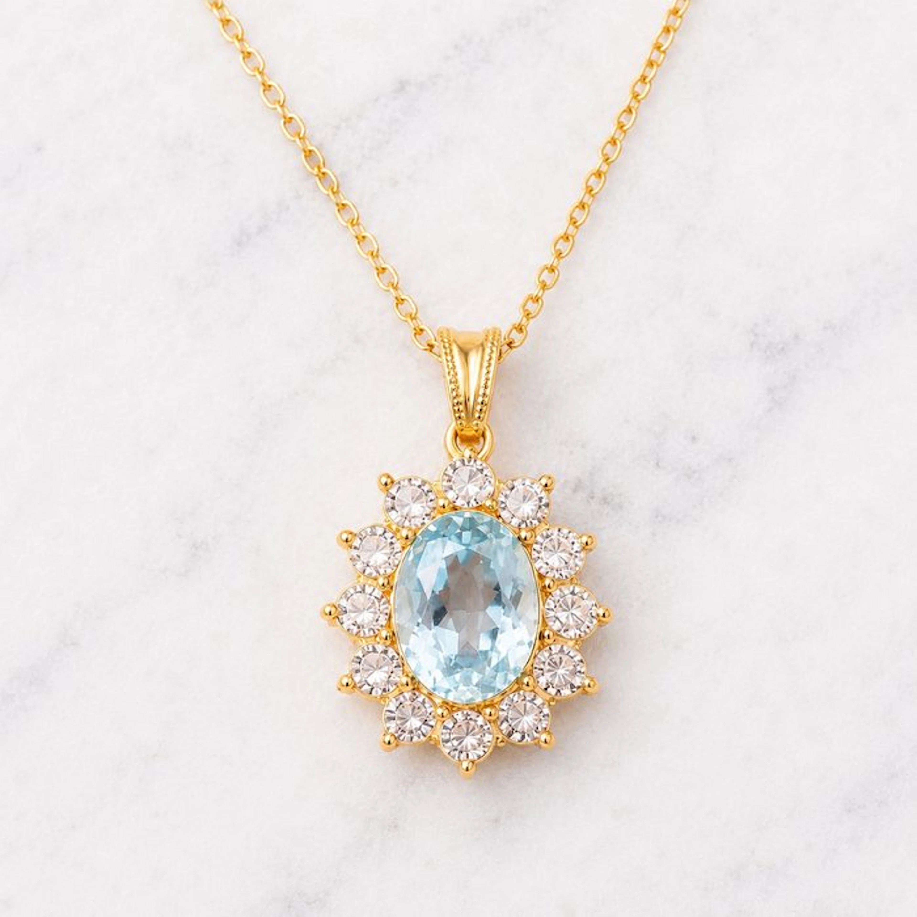 No reserve price - Necklace - 18 kt. Yellow gold Topaz - Topaz