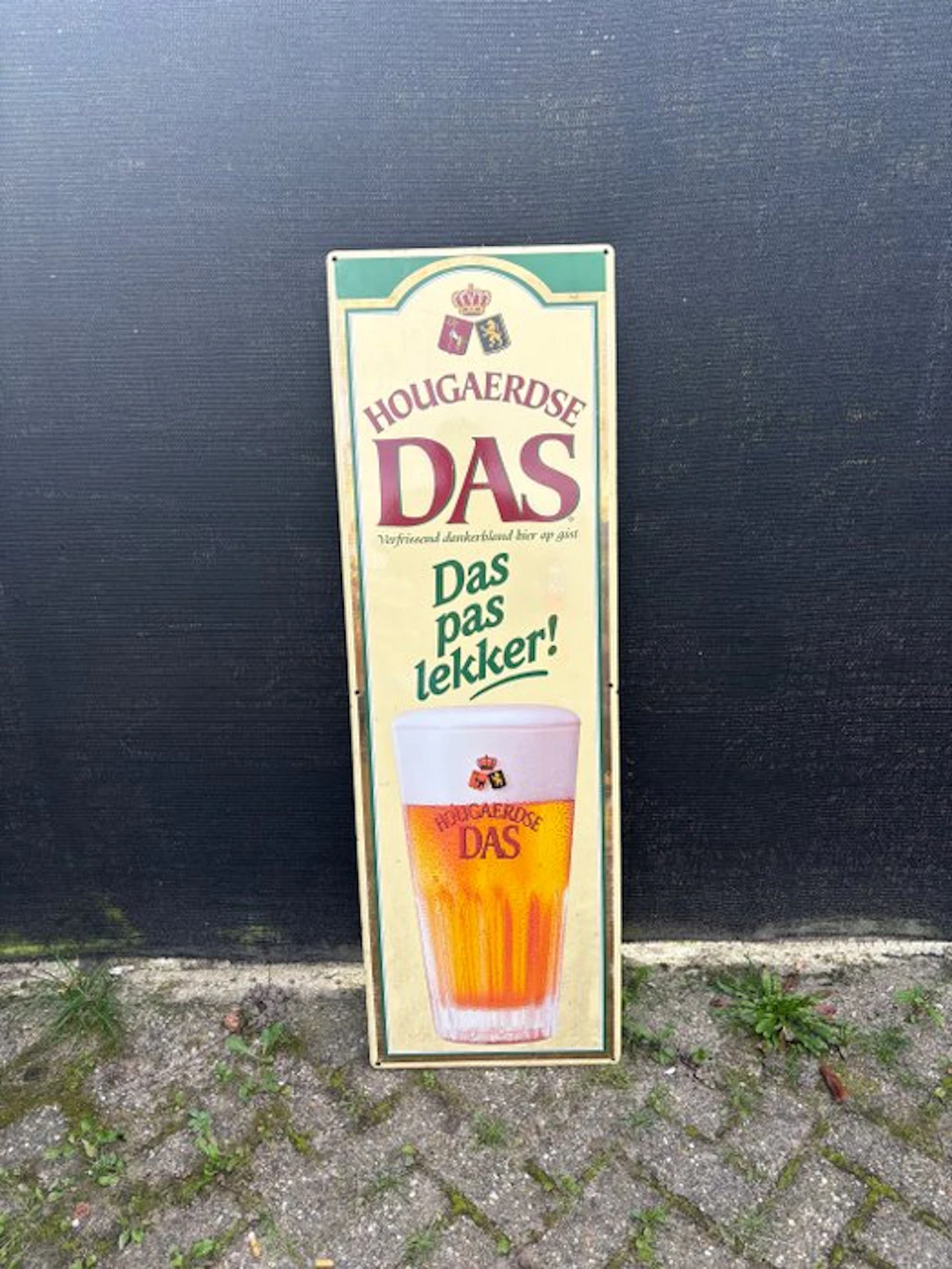 Hougaerdse Das – Groot Bier Reclamebord – 133 cm - Enamel sign - Enamel