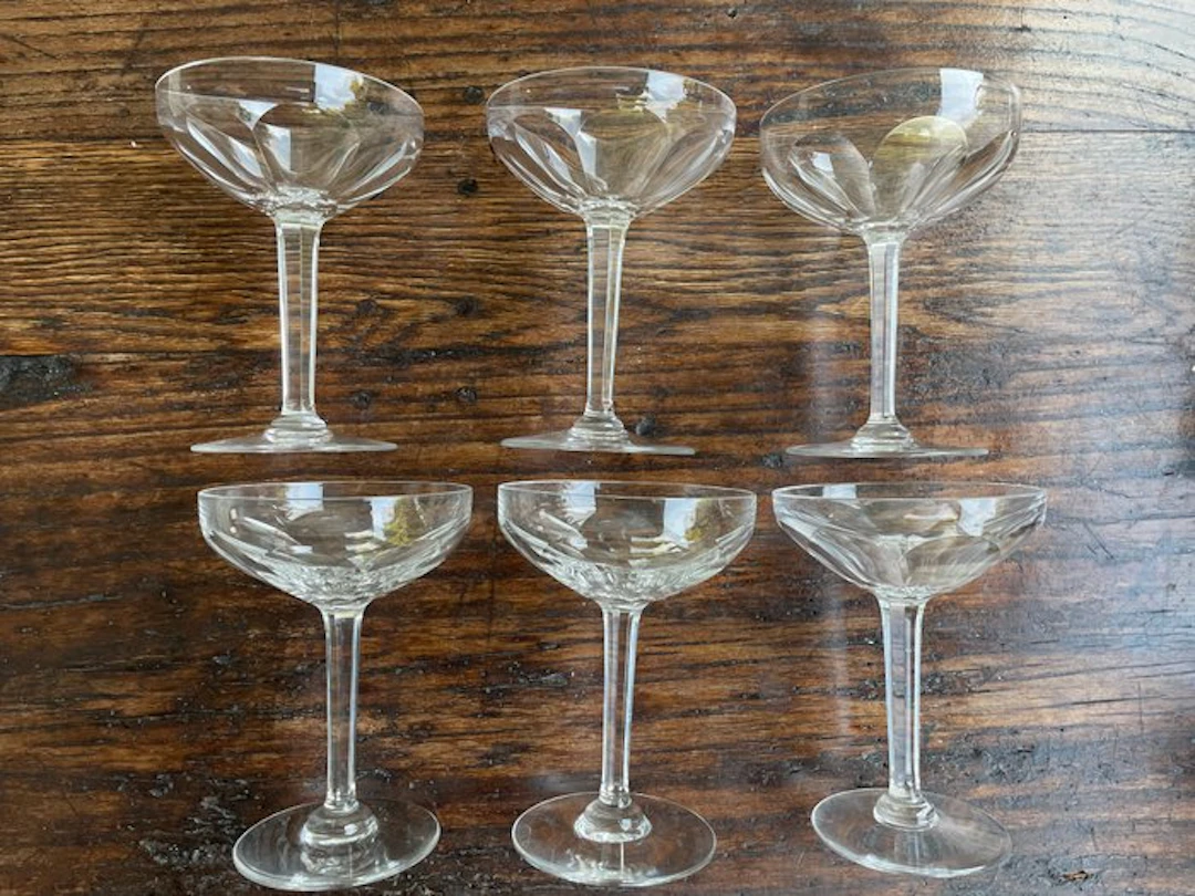 Val Saint Lambert - Liquor set for 6 (6) - Osram - Crystal - Champagne Osram