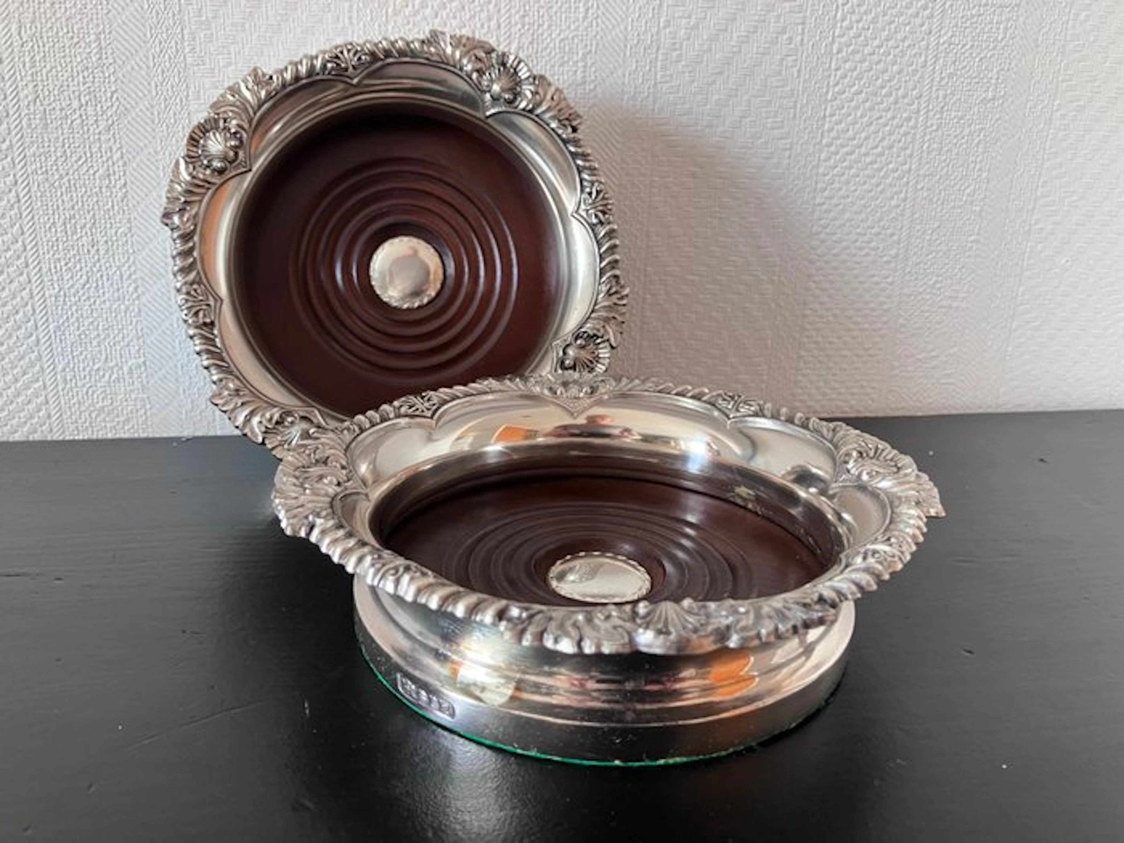 Wine Bottle Coasters - Coaster (2) - silver-plated - Wine bottle coasters