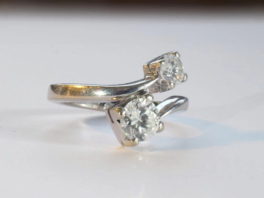 Ring - 18 kt. White gold - 1.18ct. tw. Diamond (Natural) - Diamond - Upset