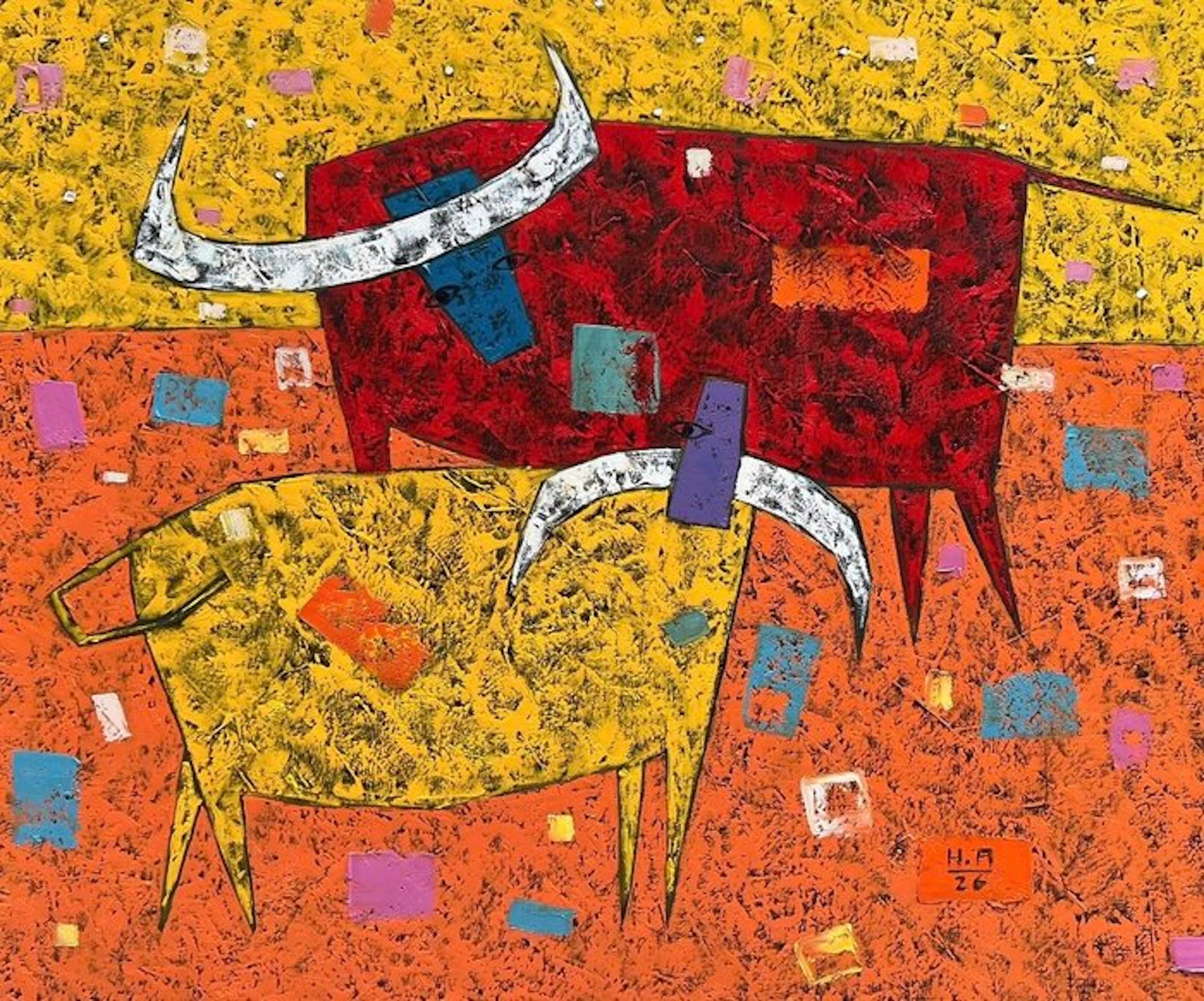 Hoang Anh - Le Dialogue des Cornes ↑100 →120 cm