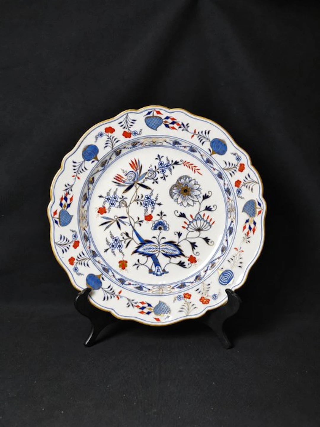 Meissen - Ricca Nobile Cipolla Blu rossa e oro - Piatto...