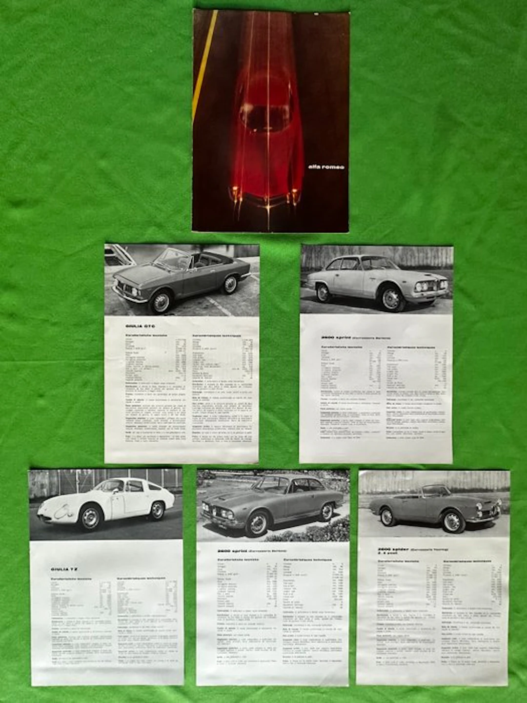 Brochure - Alfa Romeo - Giulia TZ - Giulia GTC - 2600 Sprint - 2600 Spider