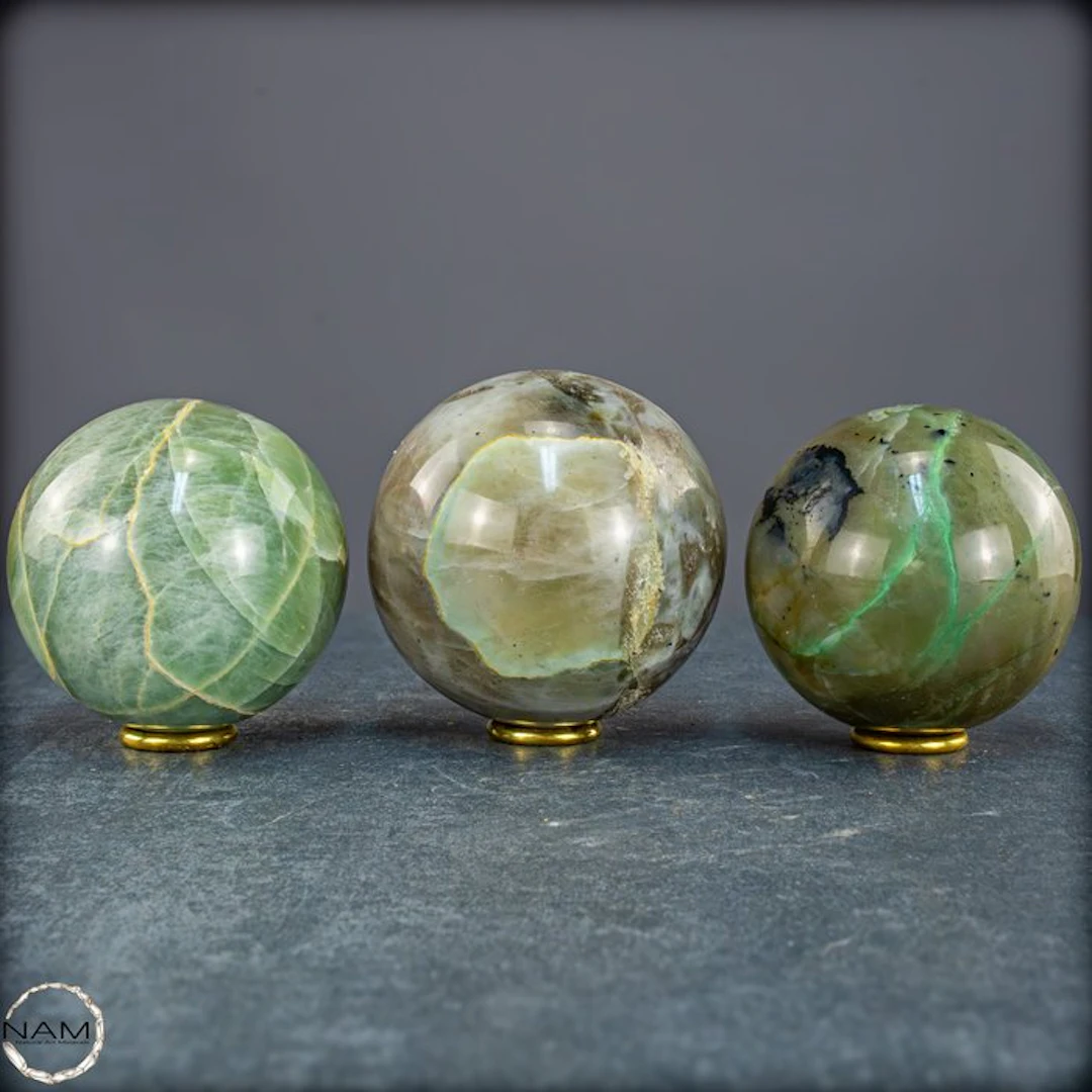 Exclusive Garnierite (Green Moonstone) Ball set from Madagascar- 2016.44 g