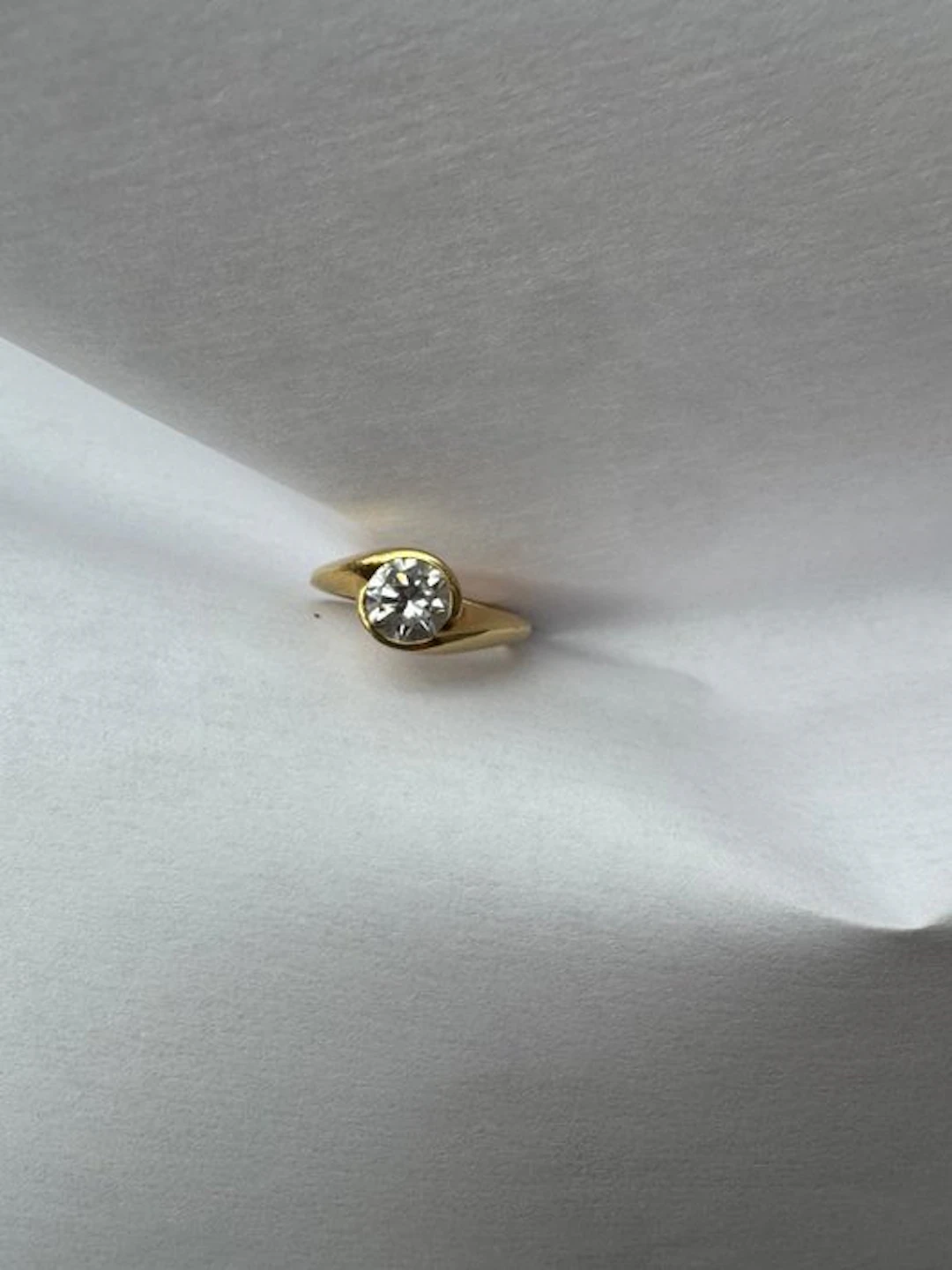 Ring - 9 kt. Yellow gold - 1.09ct. tw. Diamond (Natural)
