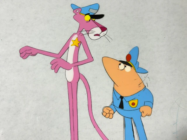 Friz Freleng - Original animation cel and drawing of Pink...